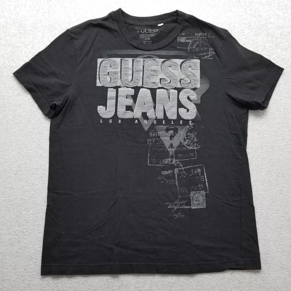 Guess Guess Shirt Mens Large Short Sleeve Casual Spell Out Logo Size US L / EU 52-54 / 3 - 1 Thumbnail