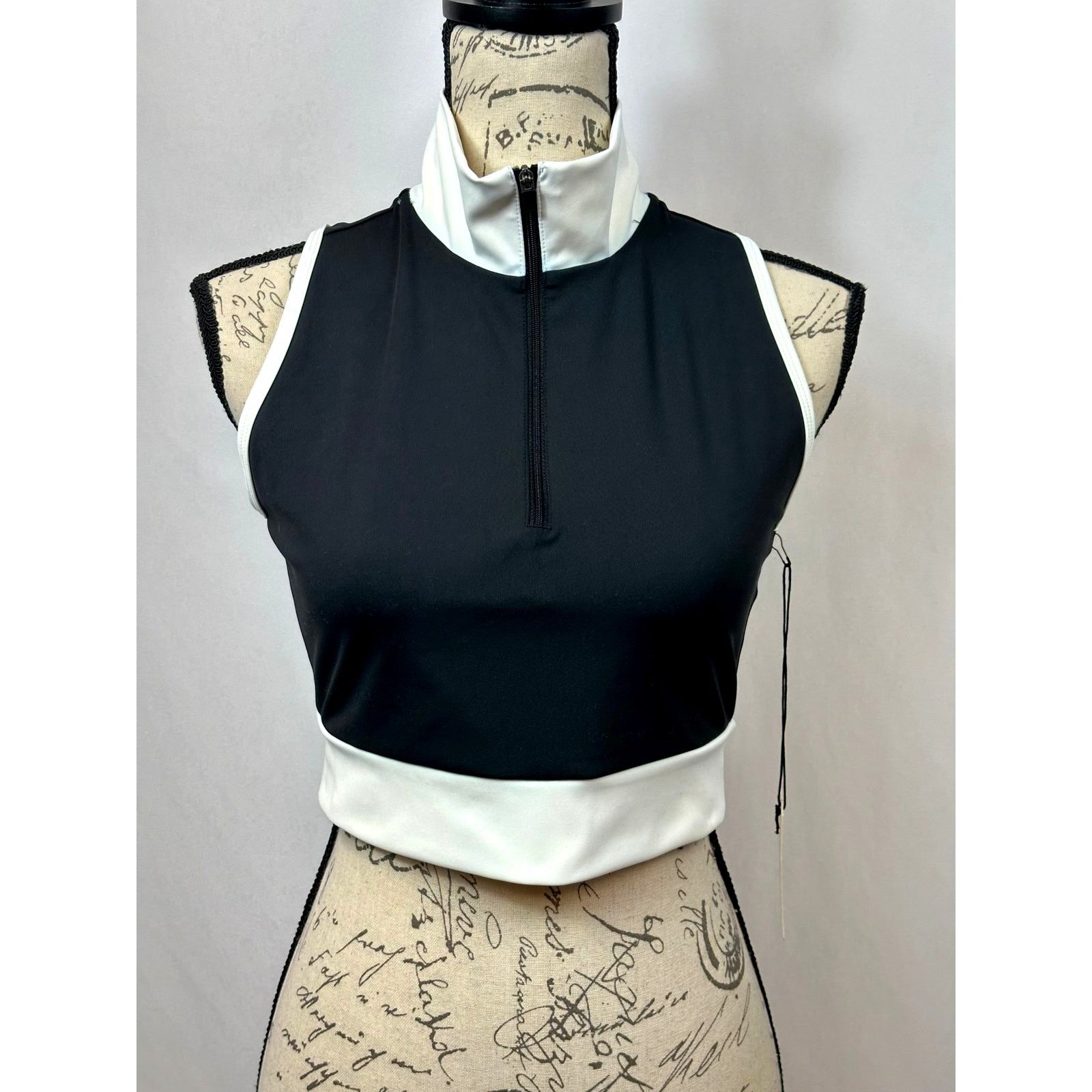 Other Sincerely Jules Active Crop Top Top Zipper Black/White M Size M / US 6-8 / IT 42-44 - 5 Thumbnail