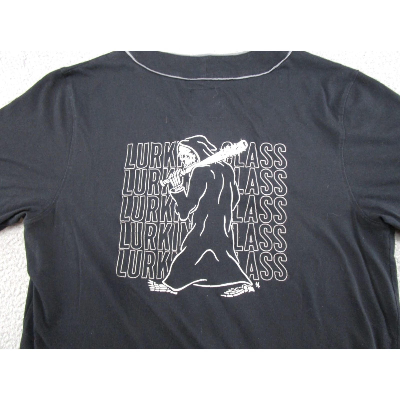 Bones Lurking Class Shirt Skull Embroidered Black Baseball Jersey - Mens L Size US L / EU 52-54 / 3 - 5 Thumbnail