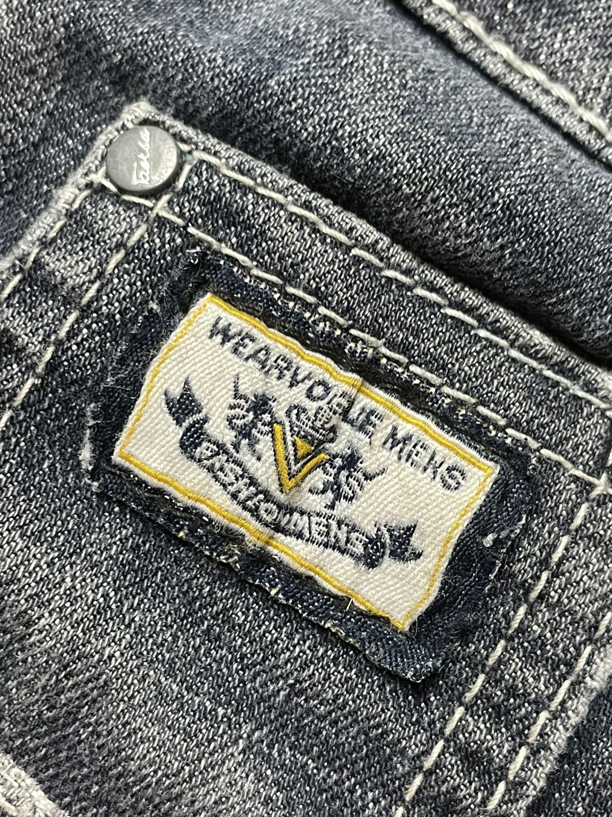 Japanese Brand × Vintage Fashion World x NIU WANG Distressed Denim Jeans (112) Size US 31 - 8 Thumbnail