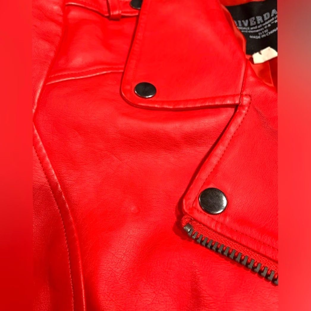Vintage Riverdale Cherry Faux Leather Moto Jacket Women L Red Serpents South Side Large Size L / US 10 / IT 46 - 7 Thumbnail