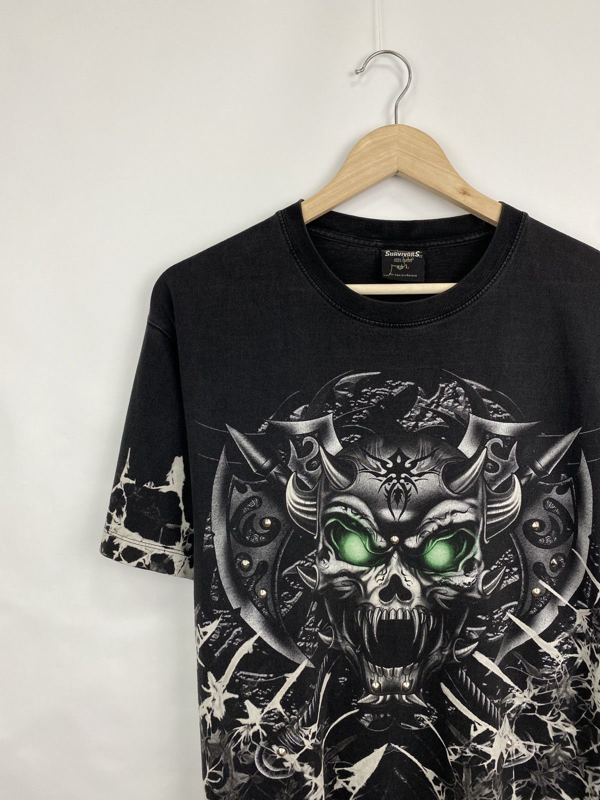 Japanese Brand 💀 Vintage 90s Skull Death All Over Print Y2K Retro Rare Hype Size US L / EU 52-54 / 3 - 2 Thumbnail