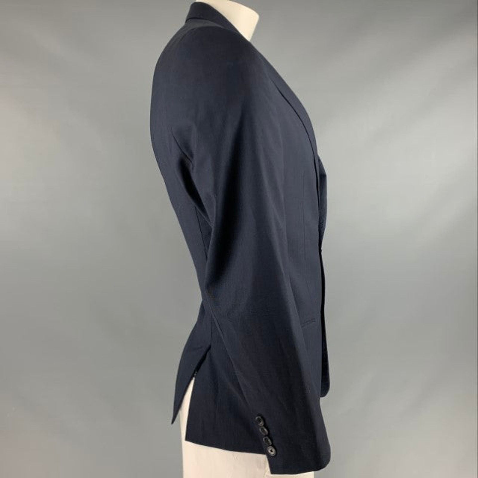 Versace Size 44 Navy Wool Single Breasted Sport Coat Size 44R - 2 Thumbnail