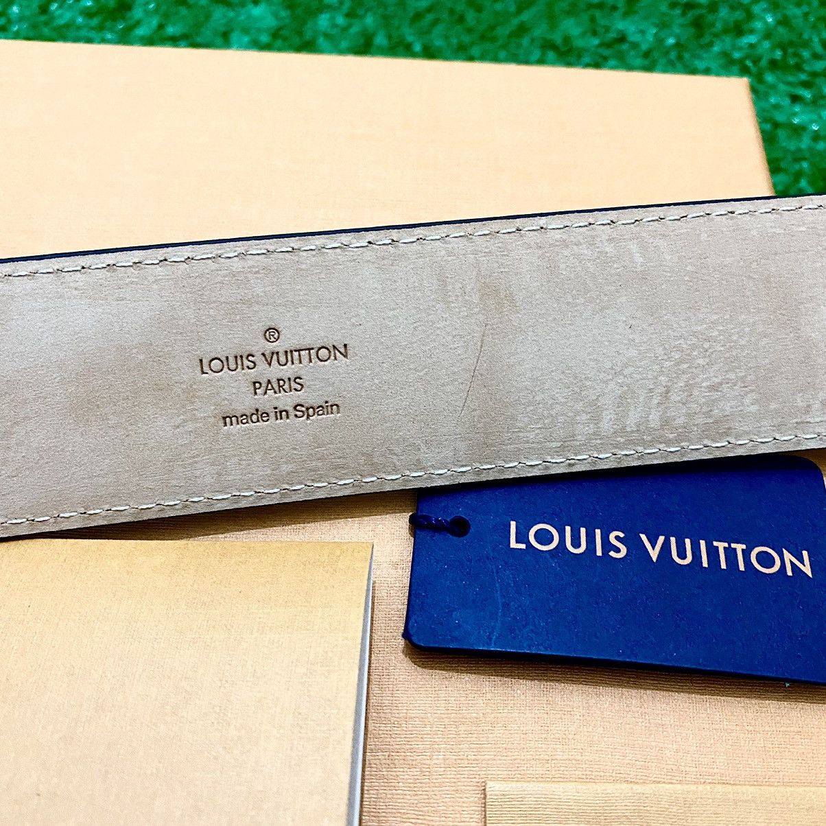 Louis Vuitton LOUIS VUITTON 40 Mono 95 Gold Buckle Belt Complete Set NEW! Size 38 - 6 Thumbnail