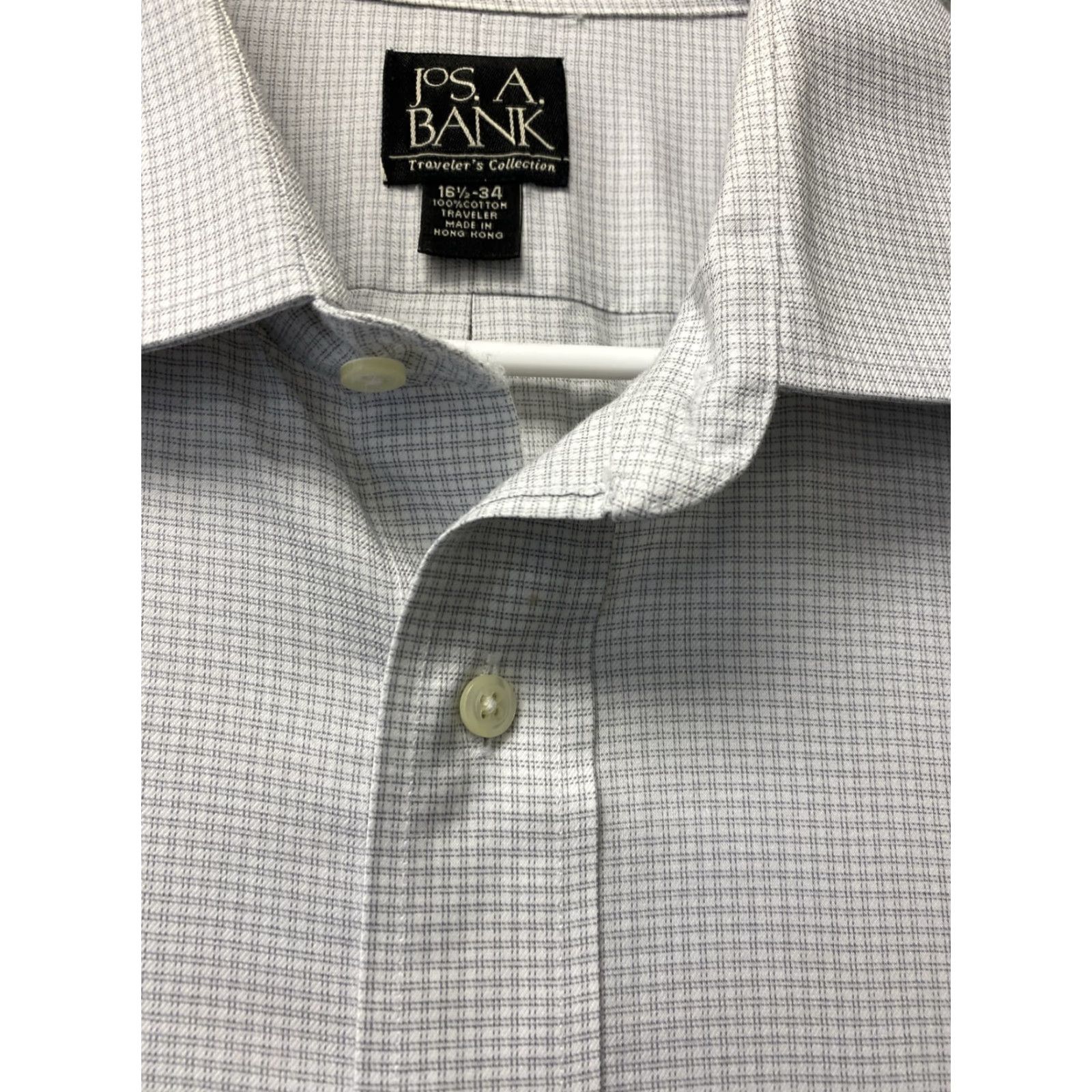 Vintage VINTAGE Jos A Bank Classic Long Sleeve Button Up Shirt Men's 16.5 34 Gray Check /80-99 Size US L / EU 52-54 / 3 - 3 Thumbnail