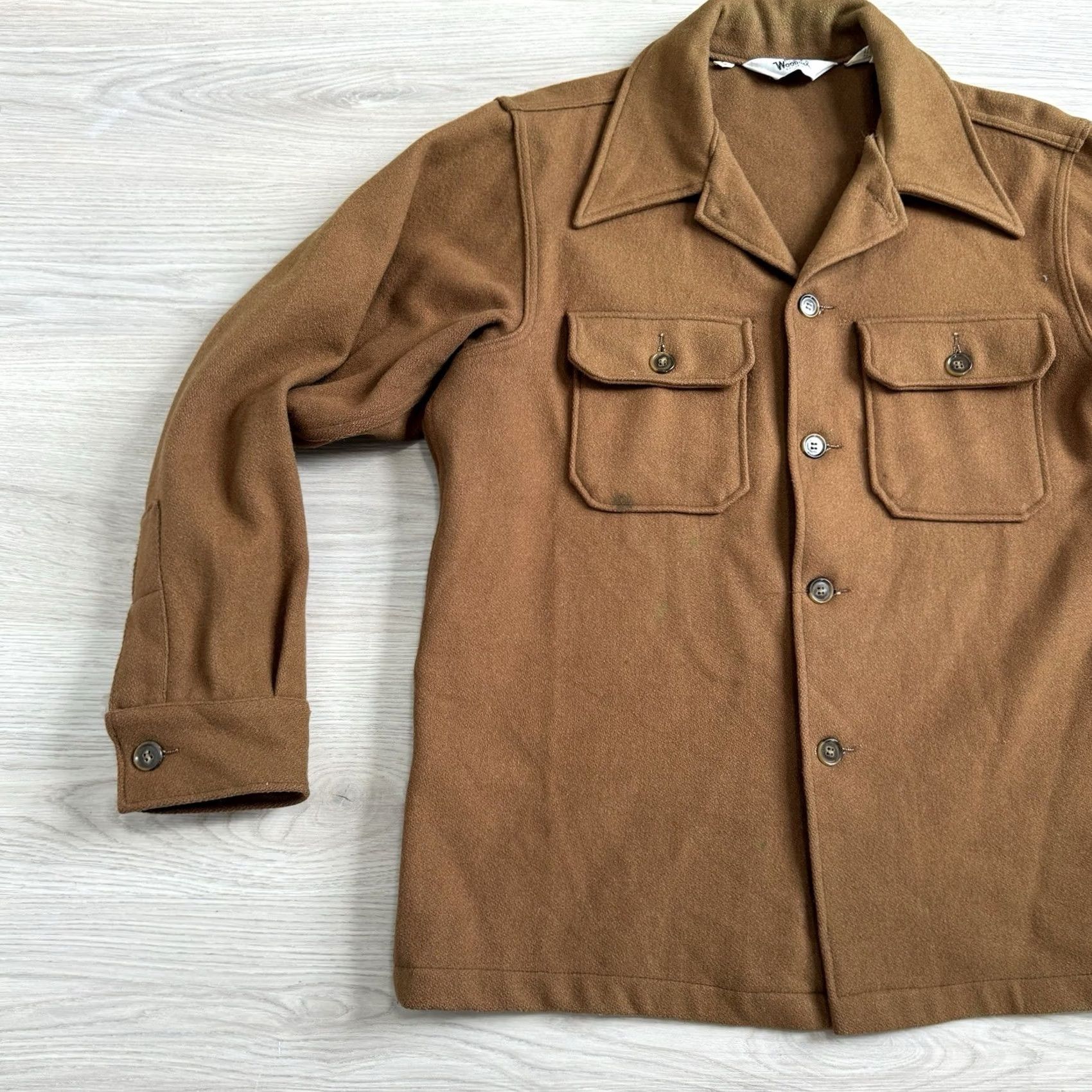 Vintage VINTAGE Woolrich Coat Wool Button Up Solid Brown Mens L Shacket Jacket Overcoat Brown Wool 70s Casual Workwear Mens Size US L / EU 52-54 / 3 - 2 Thumbnail