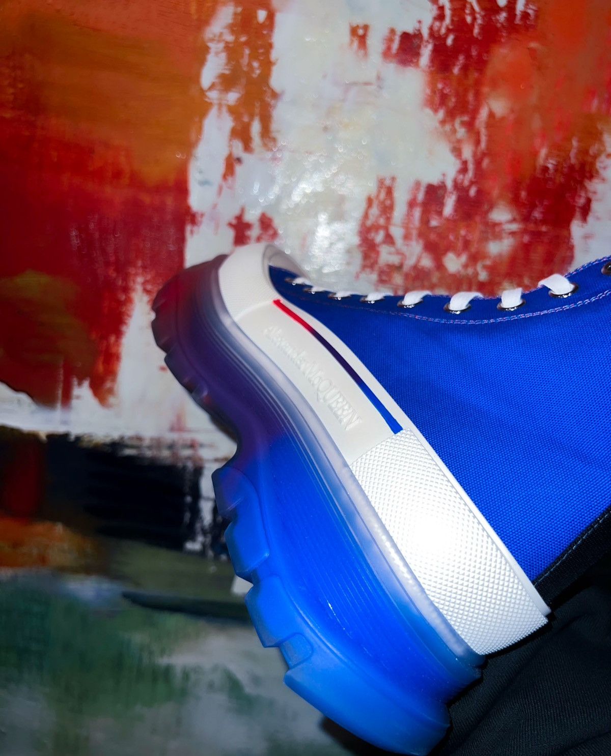 Alexander McQueen McQueen thread hi top sneakers Size US 9.5 / EU 42-43 - 2 Thumbnail