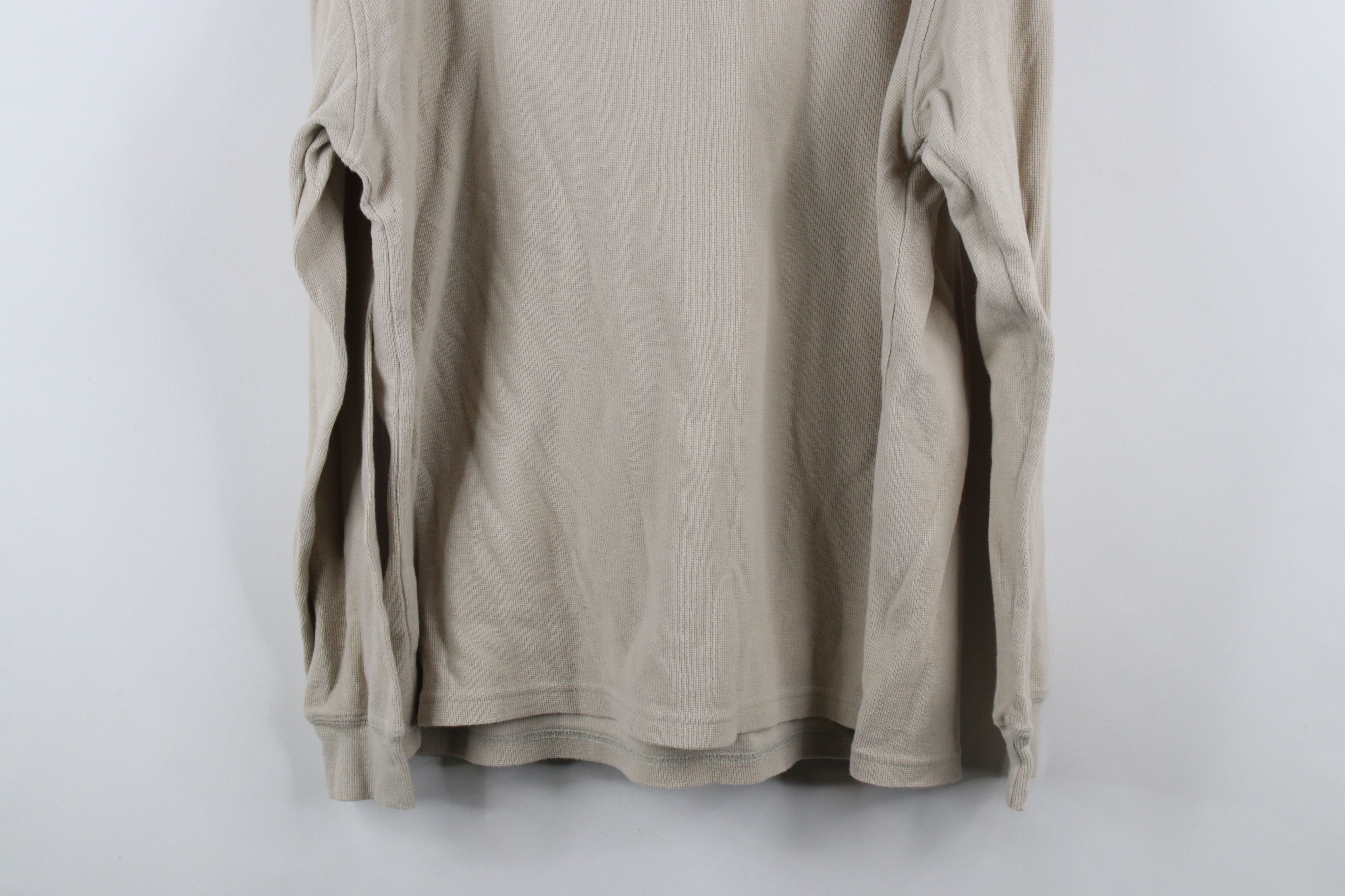 Cabelas × Vintage Vintage 90s Cabelas Thermal Waffle Knit Henley T-Shirt Beige Size US M / EU 48-50 / 2 - 9 Thumbnail