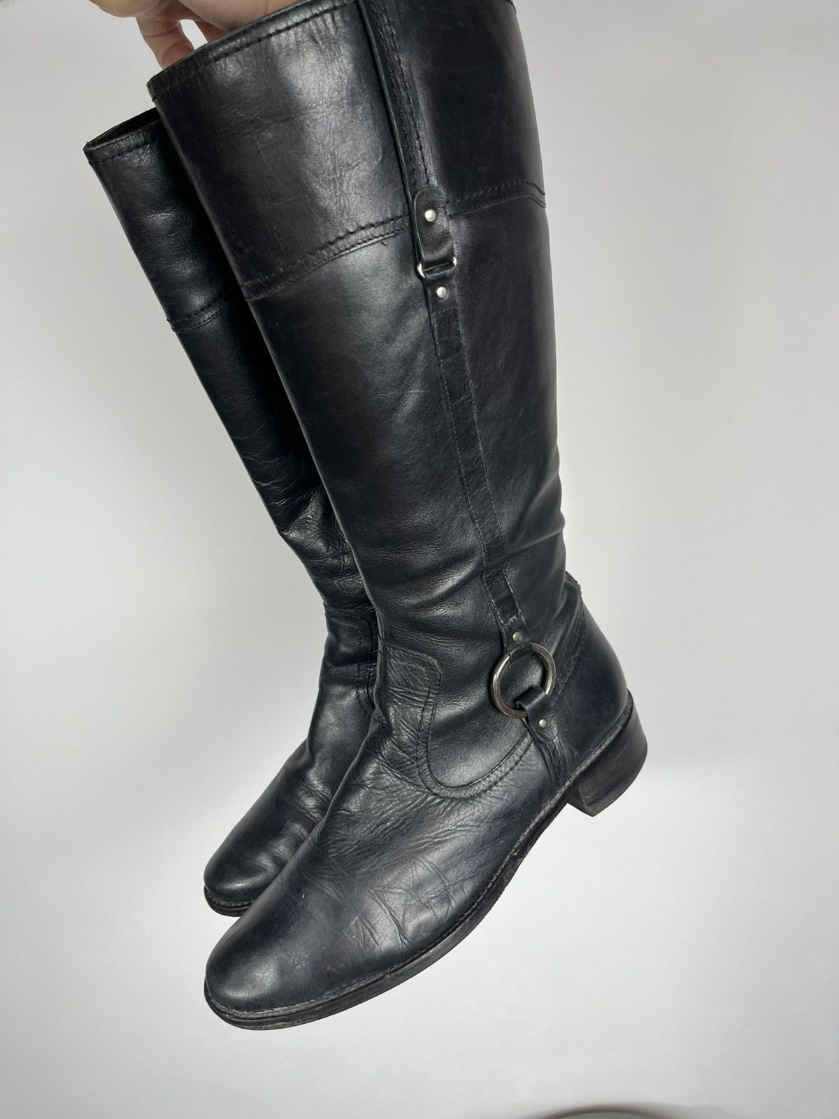 Cowboy Equipment Women’s Black Leather Cowboy Riding Boots US 10 Size US 10 / IT 40 - 15 Thumbnail