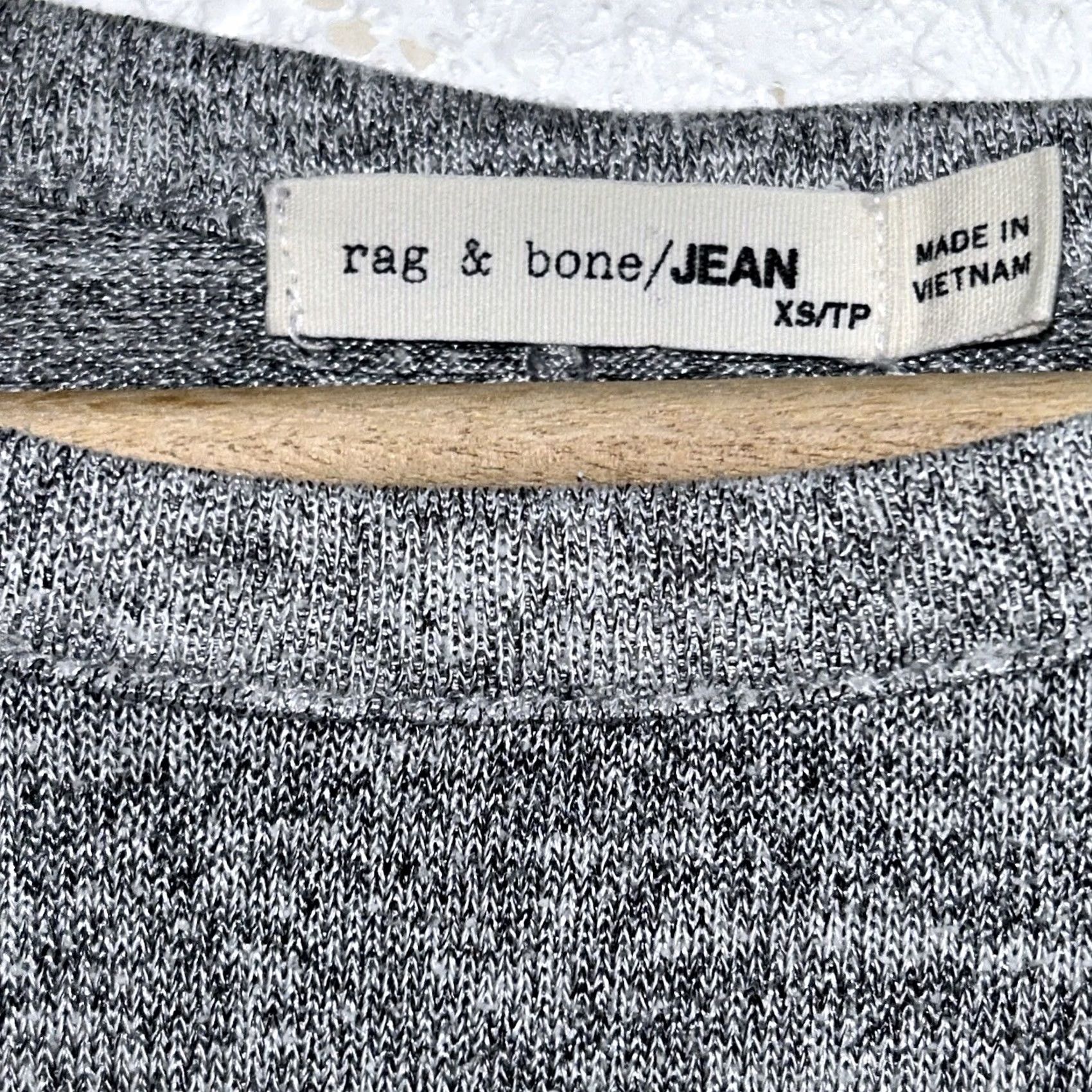 Rag & Bone Rag & Bone Camden Jean Gray Knit Long Sleeve T-Shirt Casual Pullover Crew Neck Women’s XS Size XS / US 0-2 / IT 36-38 - 6 Thumbnail