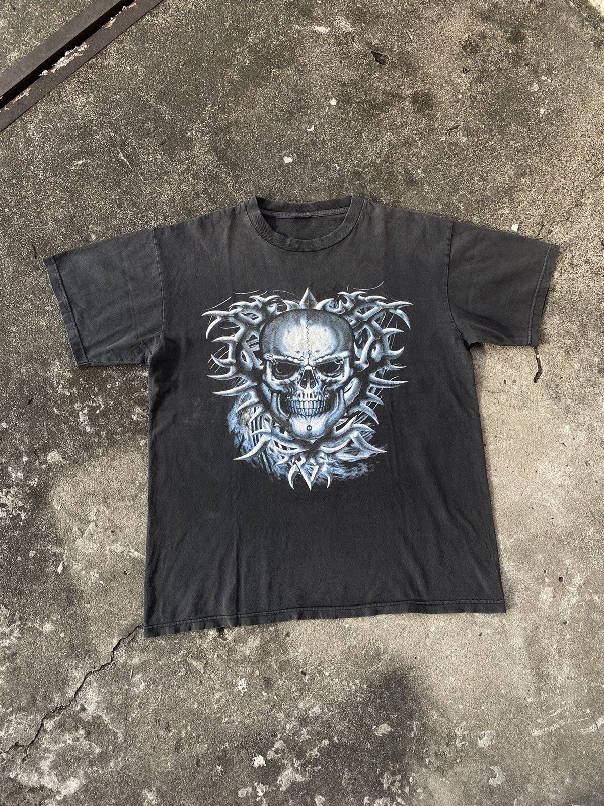 Xzavier Skull Cross Wing Grunge Cyber Y2K Style T-shirt - Etsy