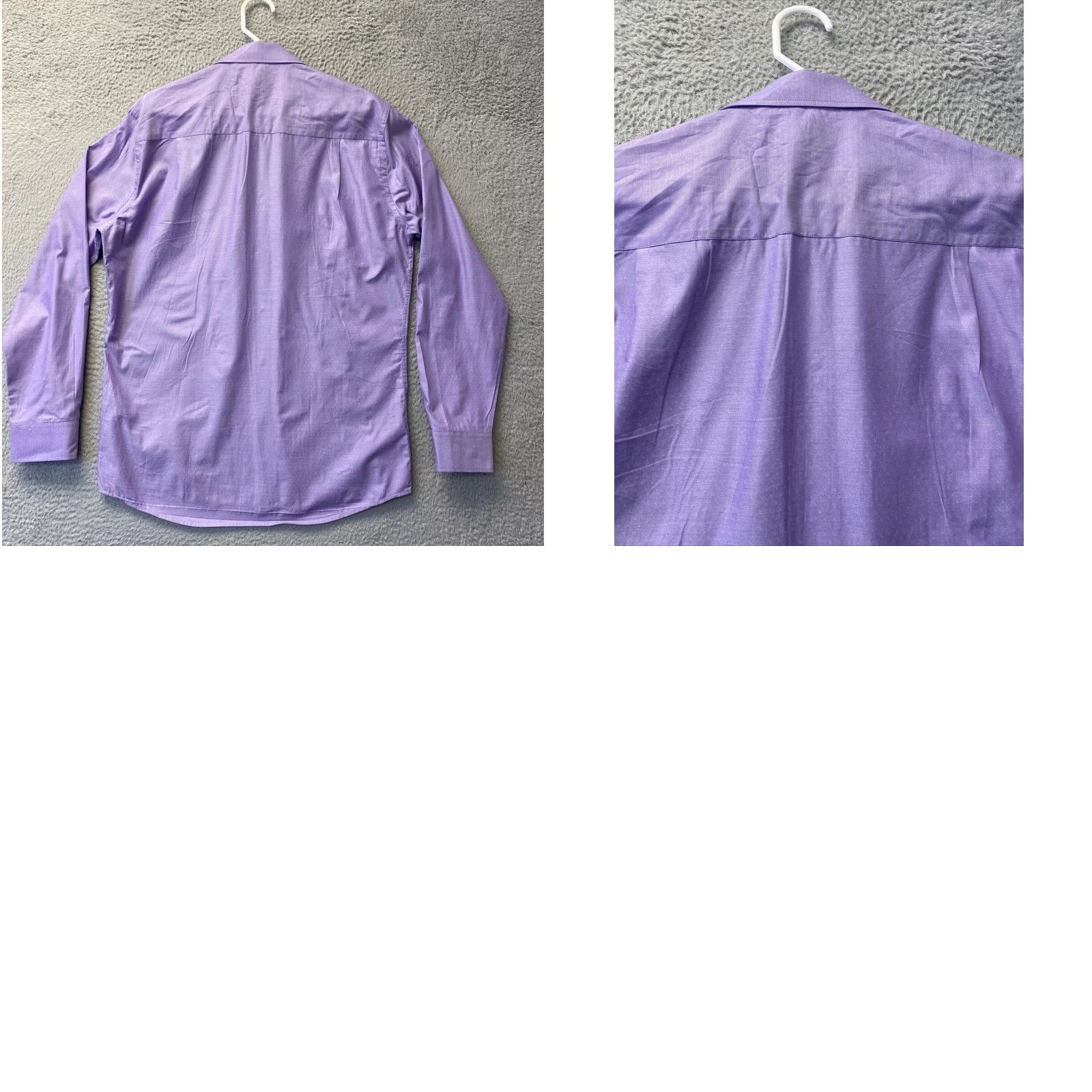 Vintage VINTAGE Duchamp London Men's Dress Shirt Long Sleeve Slim Fit Light Purple Cotton Size L, London Theme Size US L / EU 52-54 / 3 - 8 Thumbnail