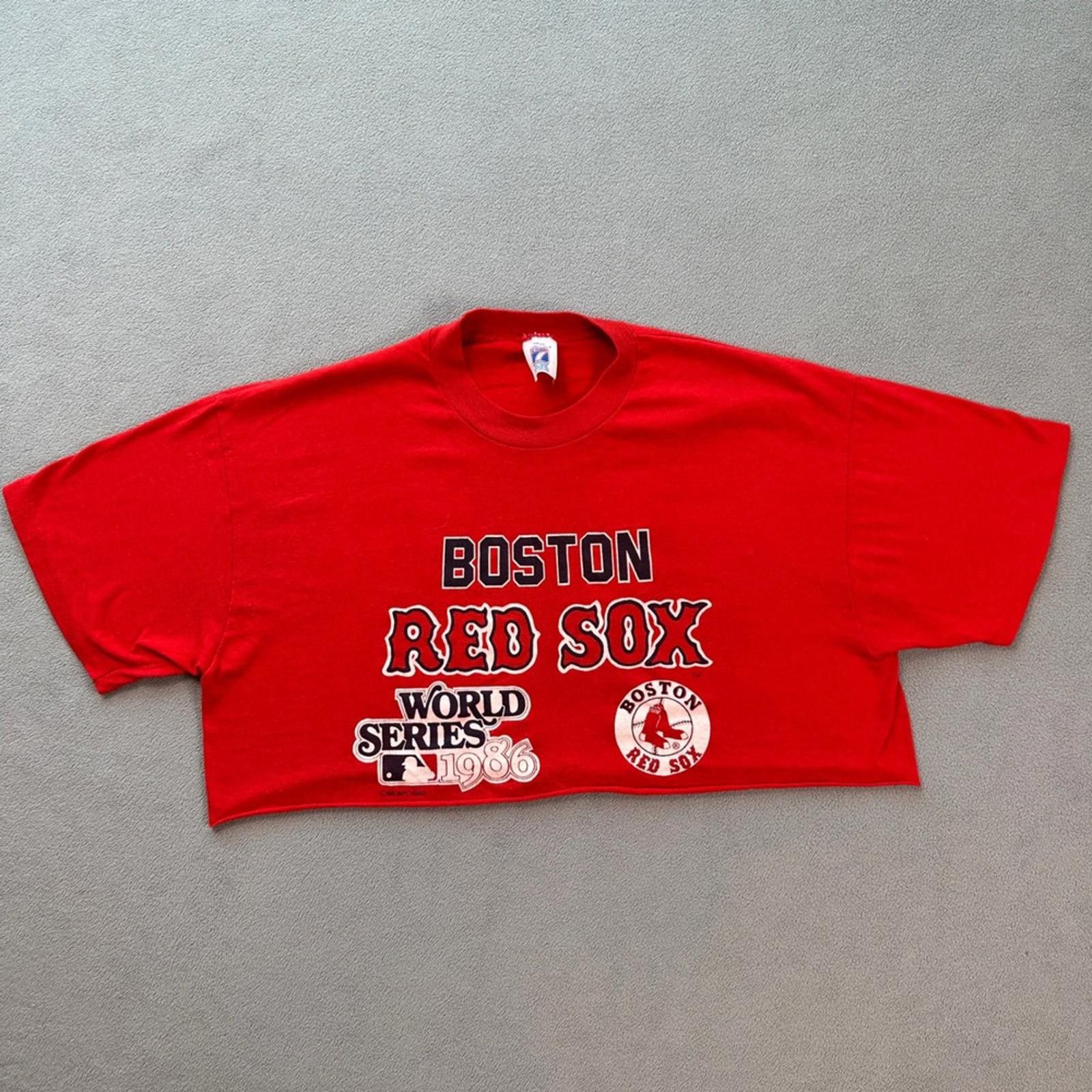 Logo 7 Vintage 1986 Boston Red Sox World Series Cropped T Shirt XL Size XL / US 12-14 / IT 48-50 - 1 Thumbnail