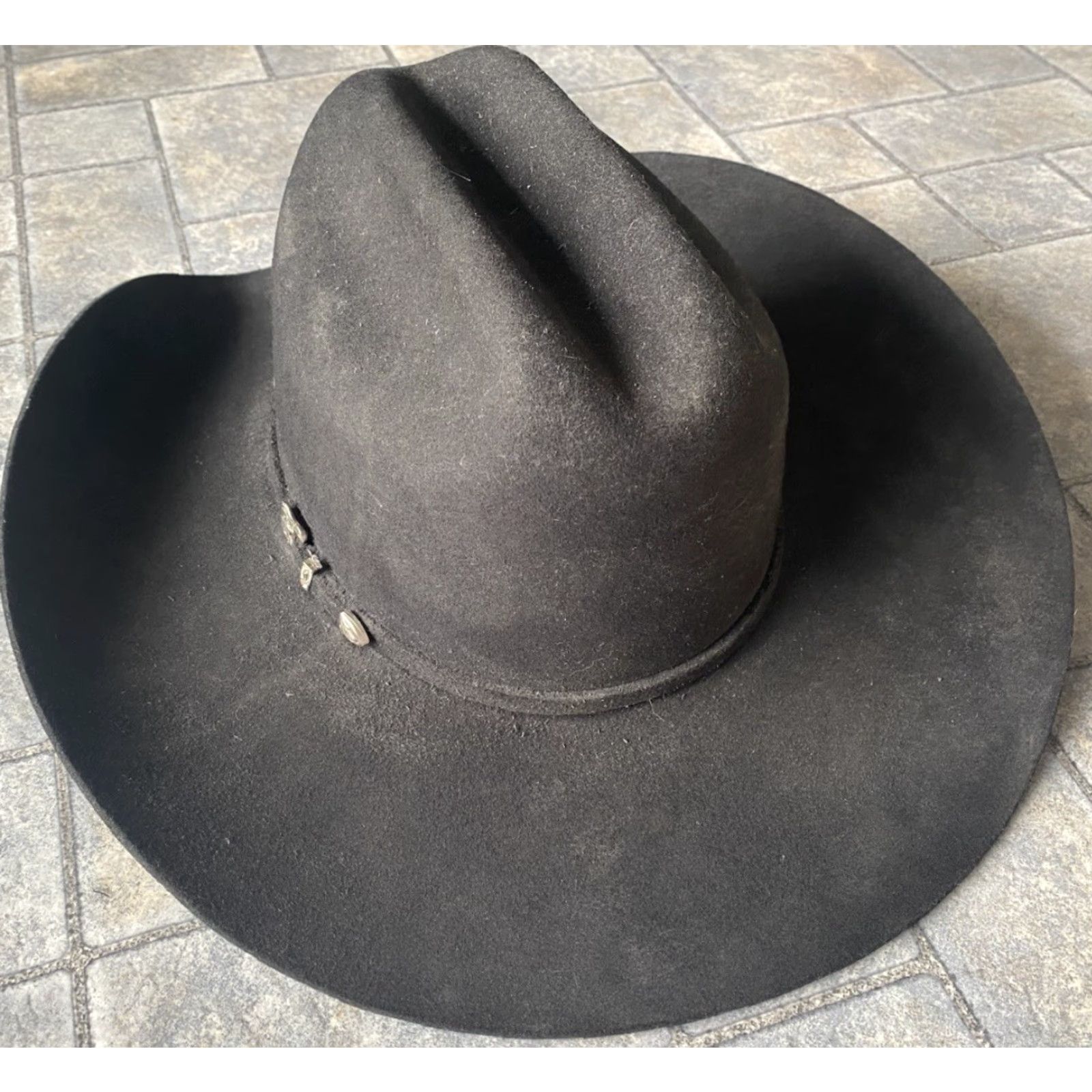Vintage MHT Cowboy Hat 3X Beaver Blend With Belt Buckle Band Black Size 7 1/8 57 Men Mens Size ONE SIZE - 7 Thumbnail