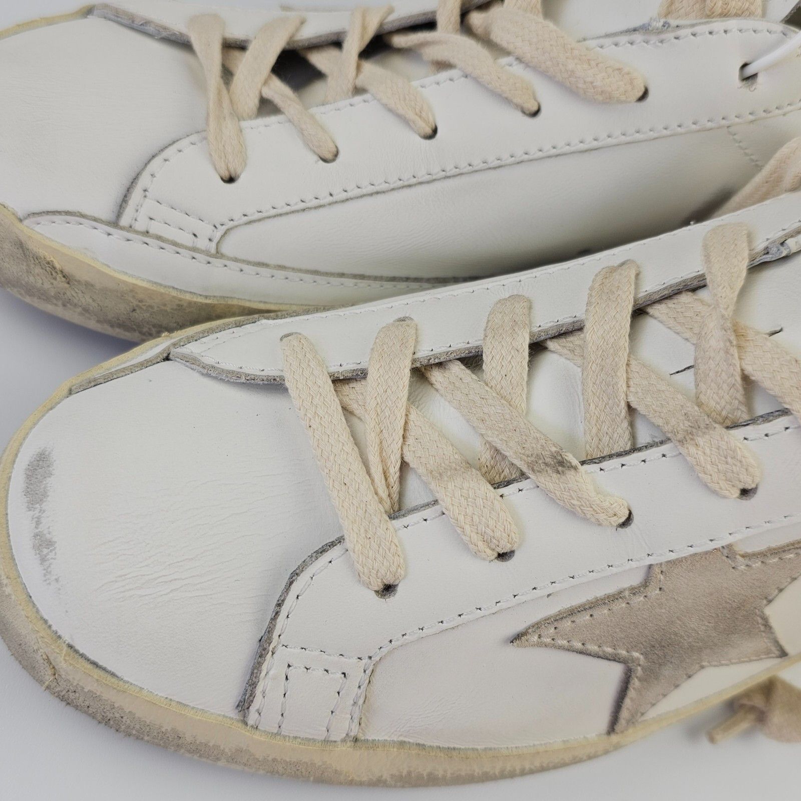 GOLDEN GOOSE Super-Star White/Pearl Glitter Sneakers