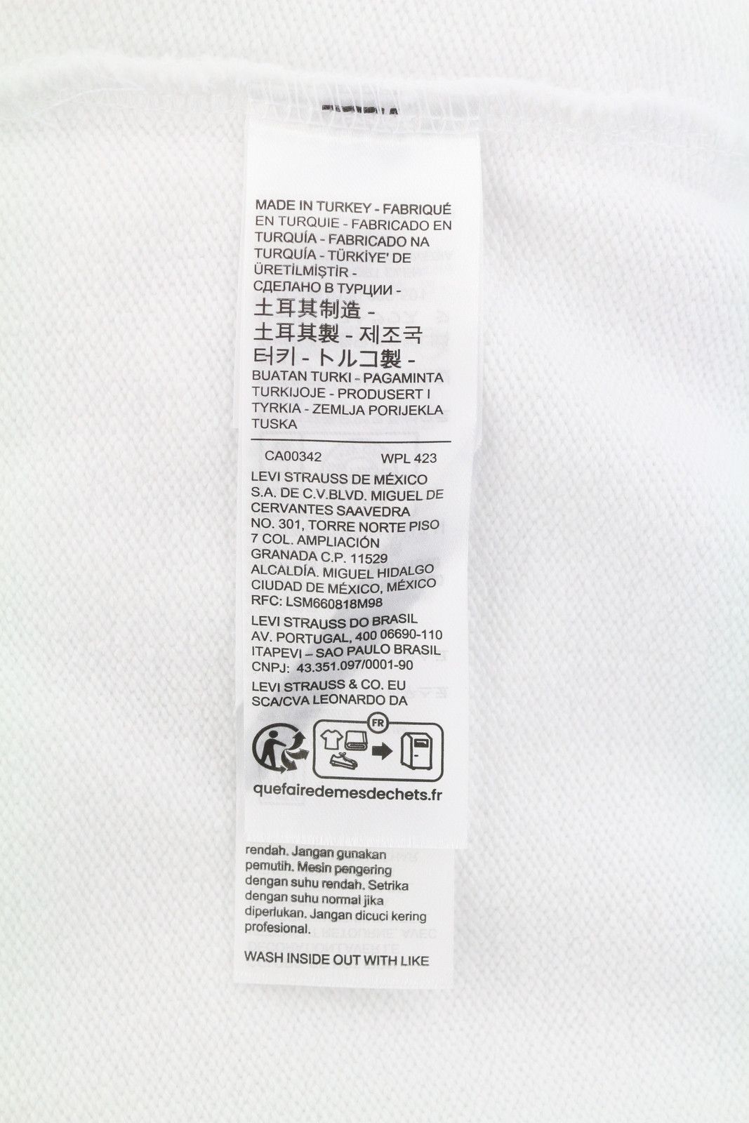 Levi's STANDARD FIT 2XL White Crew Logo Cotton Pullover 87107 Size US XXL / EU 58 / 5 - 7 Thumbnail