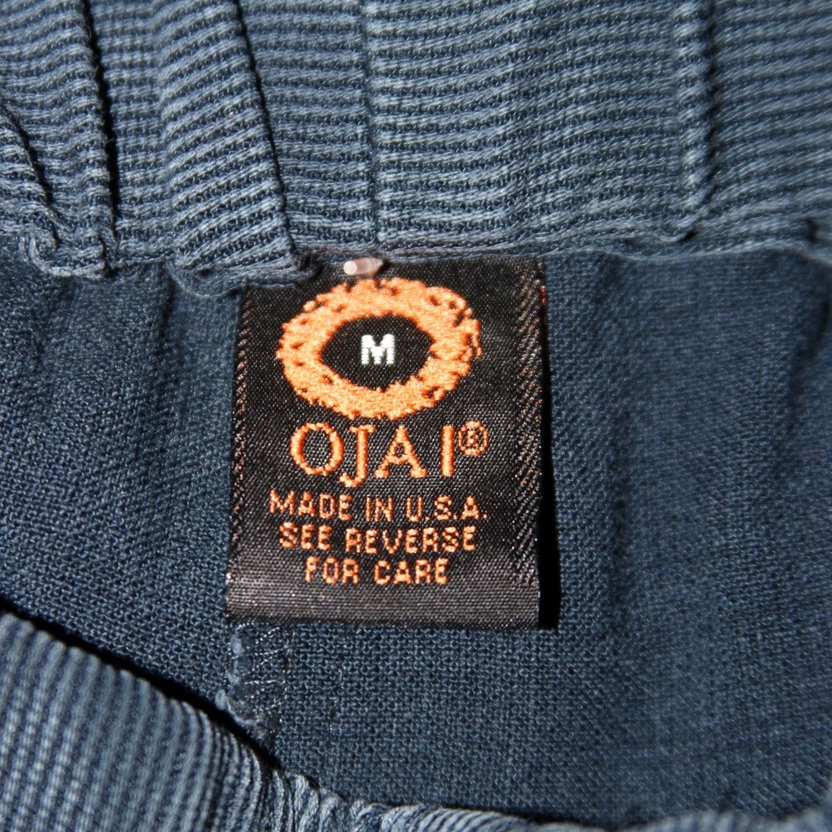 Vintage OJAI Pants Womens M Blue Wide Leg Tencel Rayon Casual Pull On Elastic Waist Pockets Pleated Inseam 30 in Machine Washable United States Size 32" / US 10 / IT 46 - 5 Thumbnail