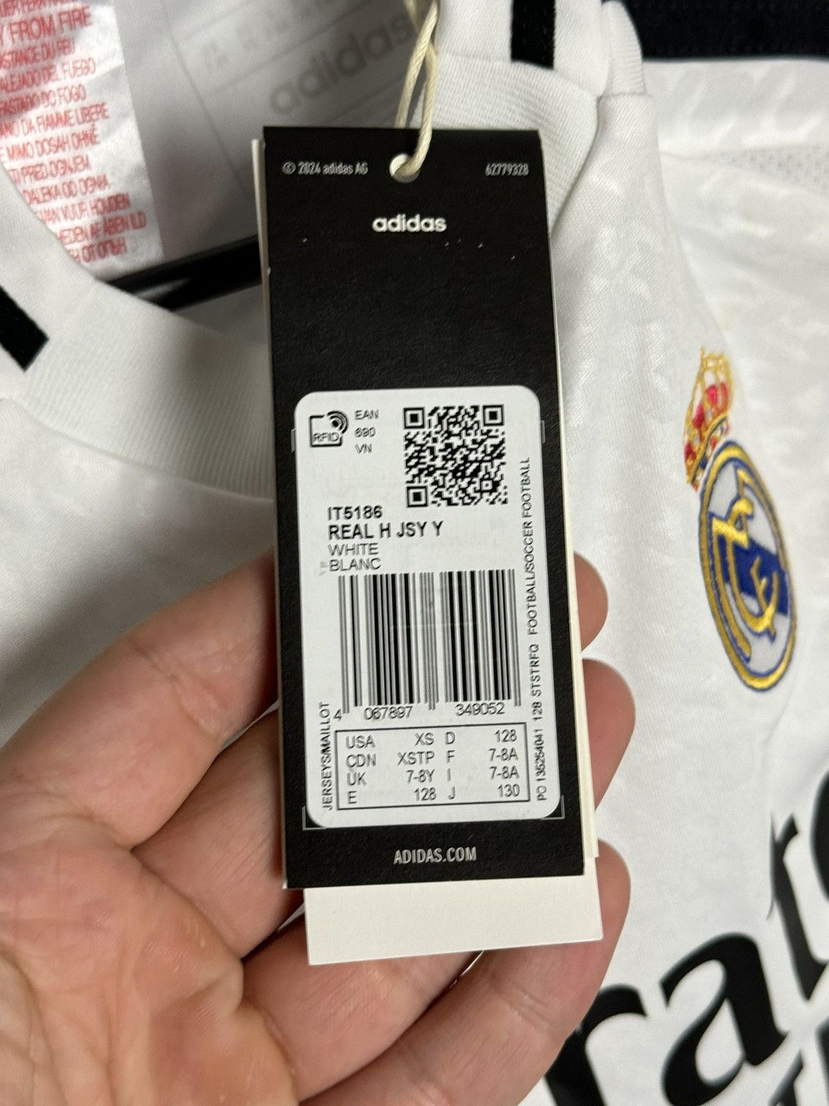 Adidas KIDS Real Madrid 24/25 Home Mbappe Football Jersey T-Shirt Size US XS / EU 42 / 0 - 11 Thumbnail