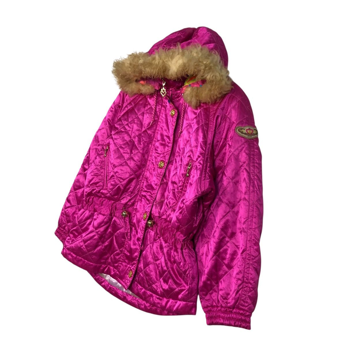 Japanese Brand 🔥VINTAGE SKI JACKET ELLESSE ITALY MINK FUR HOODIE Size L / US 10 / IT 46 - 4 Thumbnail