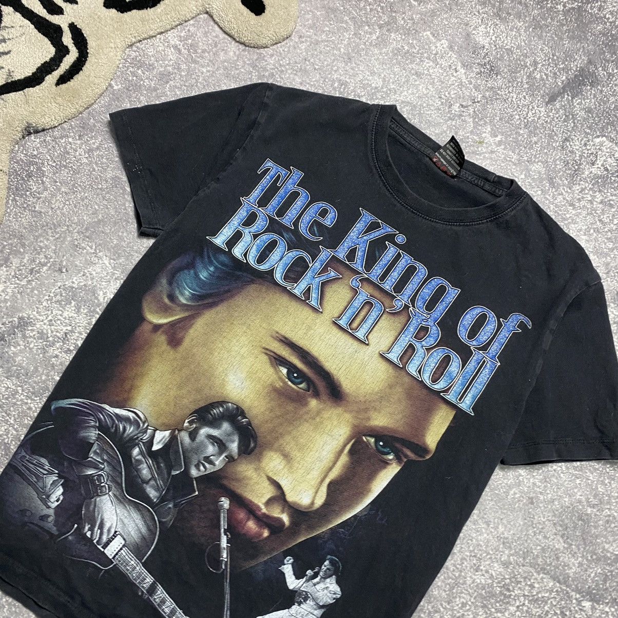 Band Tees Vintage Elvis Presley Overprinted rare 90’s The King tee Size US M / EU 48-50 / 2 - 2 Thumbnail
