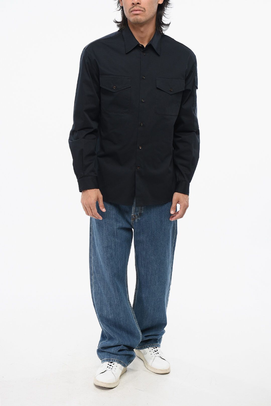 Alexander McQueen og1mm0925 Long Sleeved Shirt in Blue Size US M / EU 48-50 / 2 - 4 Thumbnail