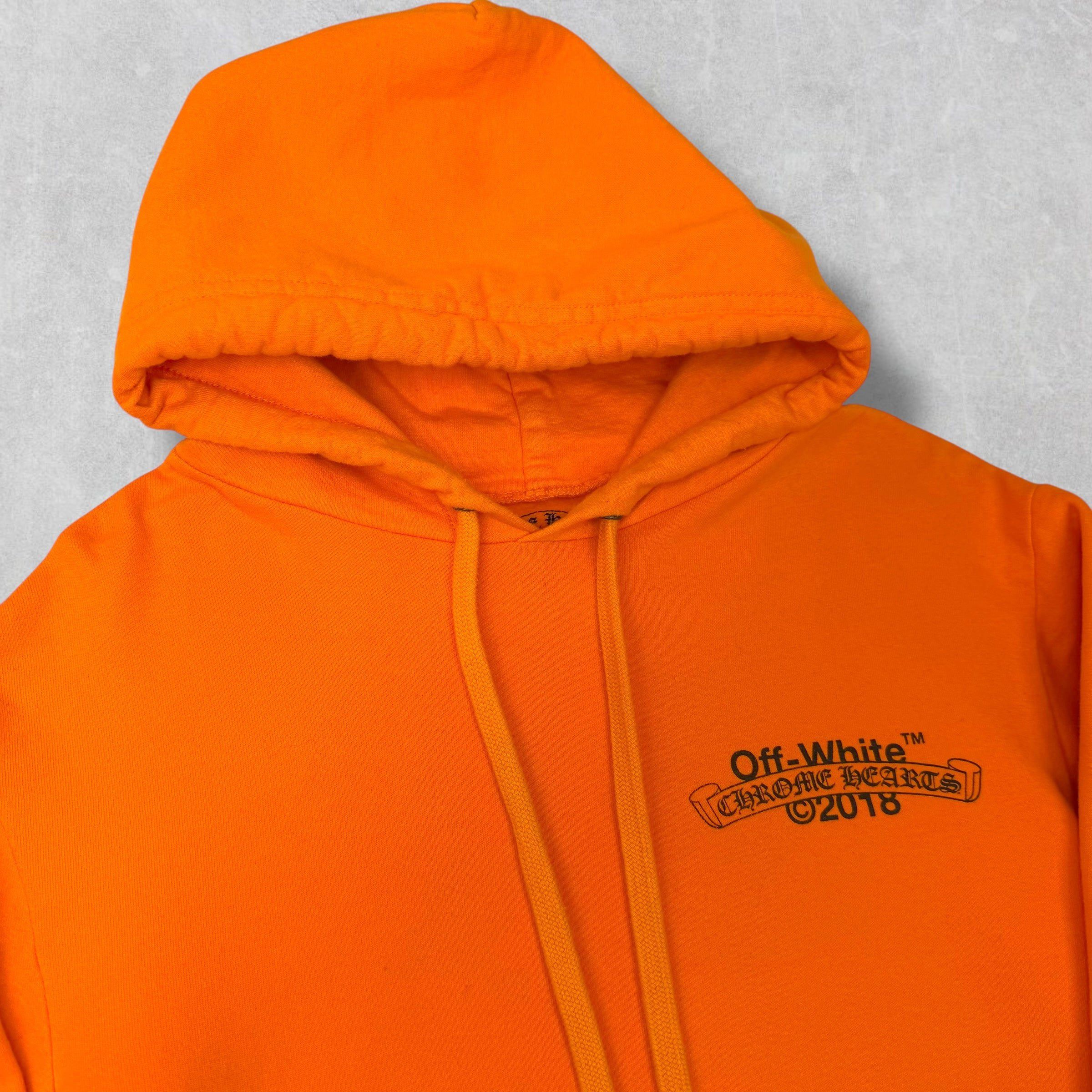 Chrome Hearts Chrome Hearts Off-White Scroll Orange Hoodie M Size US M / EU 48-50 / 2 - 4 Thumbnail