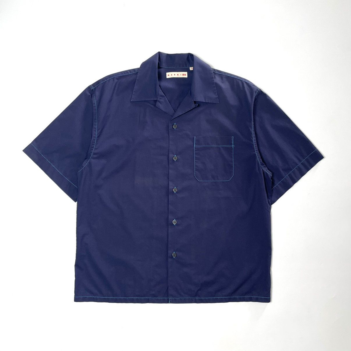 Marni × Uniqlo Uniqlo x Marni Oversized Shirt Navy Size US M / EU 48-50 / 2 - 2 Thumbnail