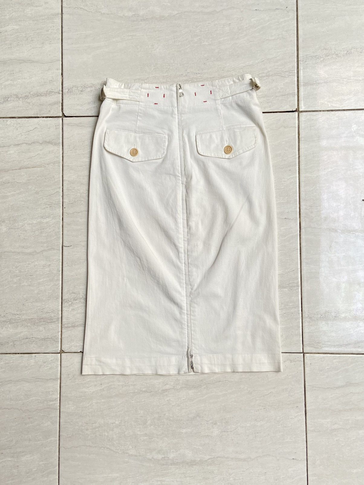 Prada PRADA White Midi Skirt Size 23" - 11 Thumbnail