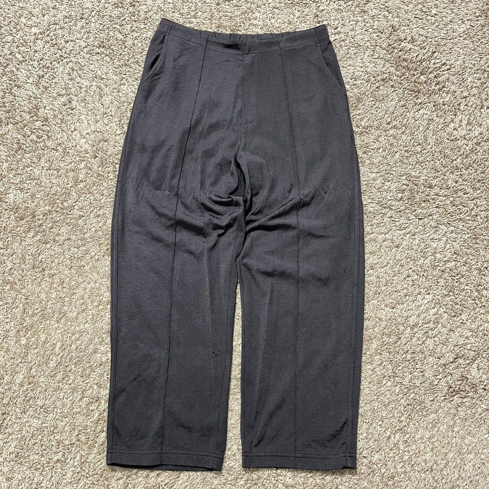 image of Lady White x Lady White Co Band Pleated Baggy Nylon Drawstring Trousers Pants in Grey (Size 34)