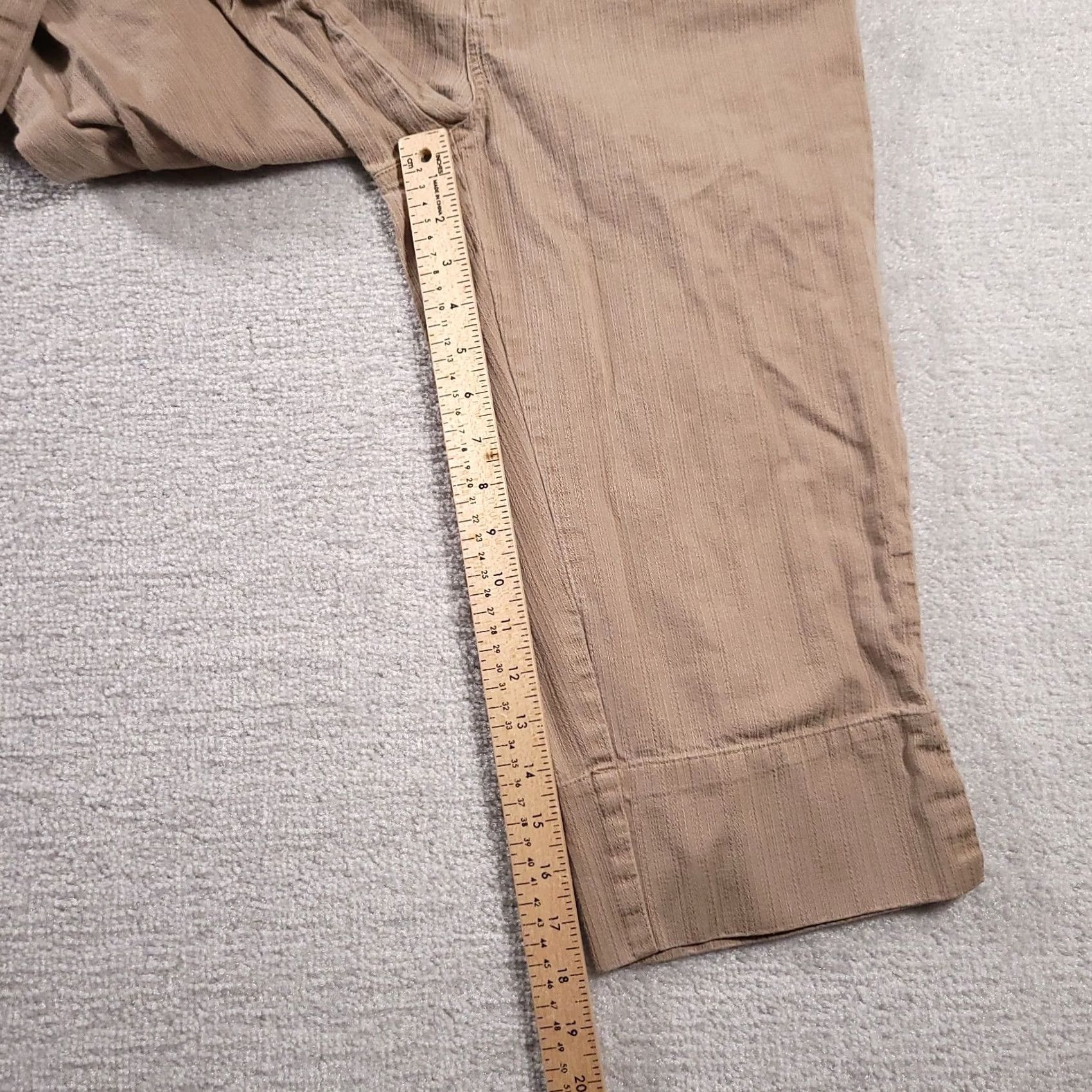 Vintage Relativity Womens Capri Pants Beige Cotton Cropped Trouser Size 6P Casual Size 28" / US 6 / IT 42 - 5 Thumbnail