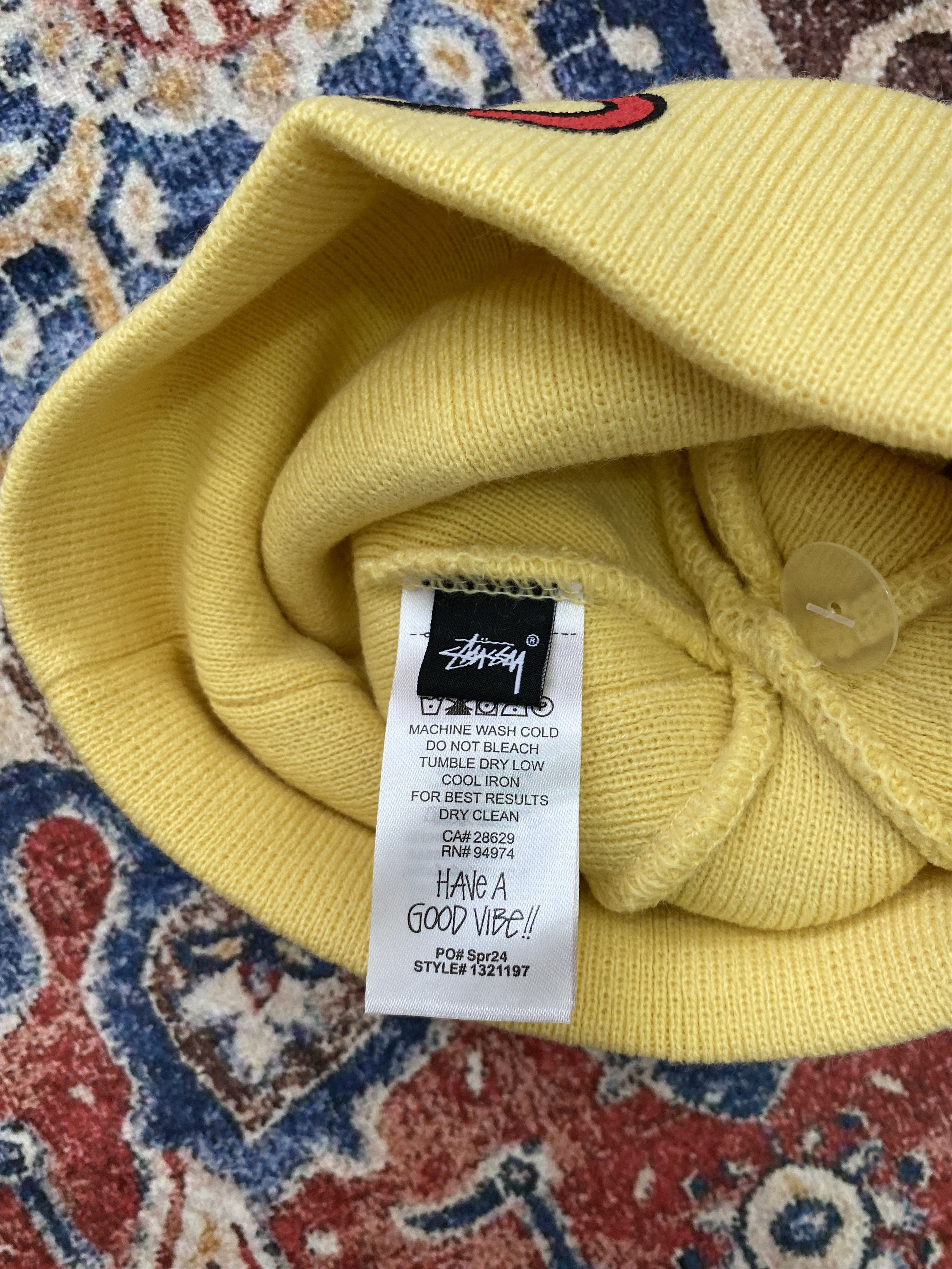Stussy Stussy Mixed Logo Skullcap - Pale Yellow Size ONE SIZE - 3 Thumbnail