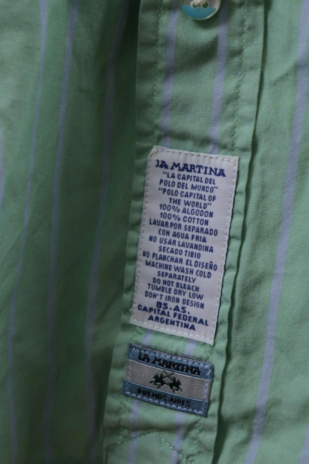 La Martina La Martina Buenos Aires Green Pinstripe Shirt Size 3XL Size US XXL / EU 58 / 5 - 4 Thumbnail