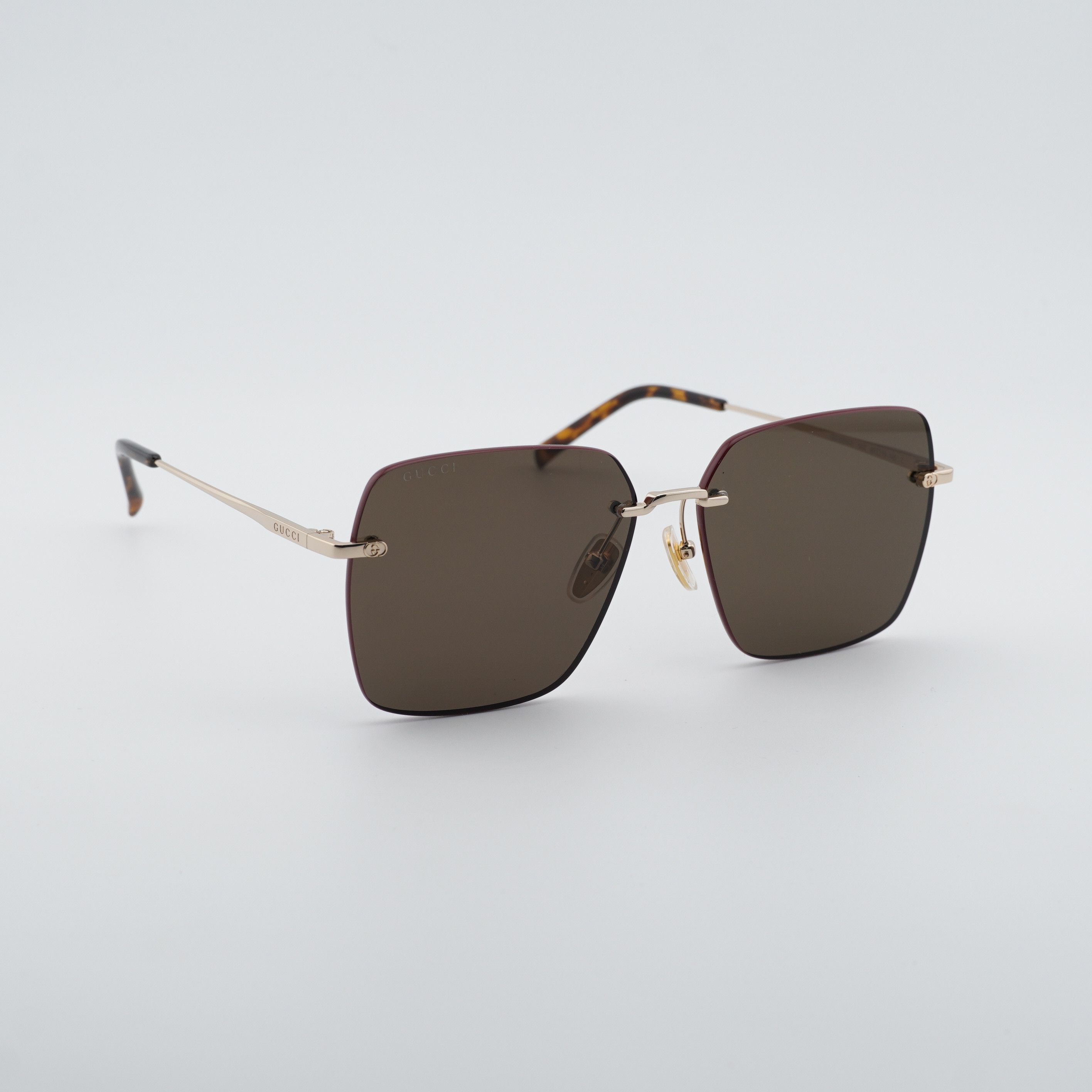 Gucci Gucci GG1955SA 002 Sunglasses Gold/Brown Square Frame Size ONE SIZE - 7 Thumbnail