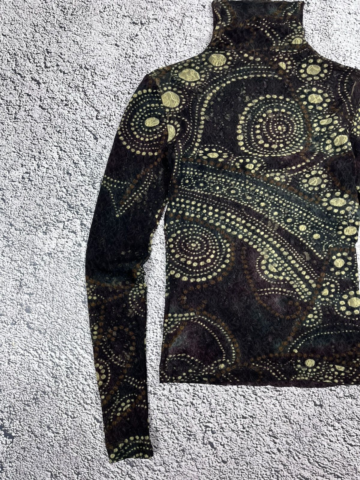 plein sud Vintage Y2K Plein Sud Jeans Mesh Lace Turtleneck Top Size S / US 4 / IT 40 - 10 Thumbnail