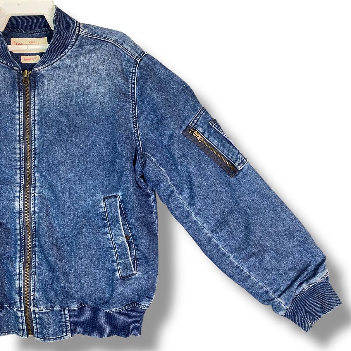 Gap GAP Product Red Denim Bomber Jacket Size US S / EU 44-46 / 1 - 3 Thumbnail