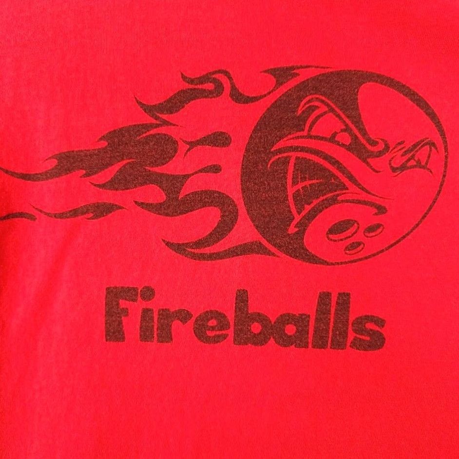 Gildan Fireballs Bowling T Shirt Mens Size XL Red Flames Bowler Size US XL / EU 56 / 4 - 5 Thumbnail