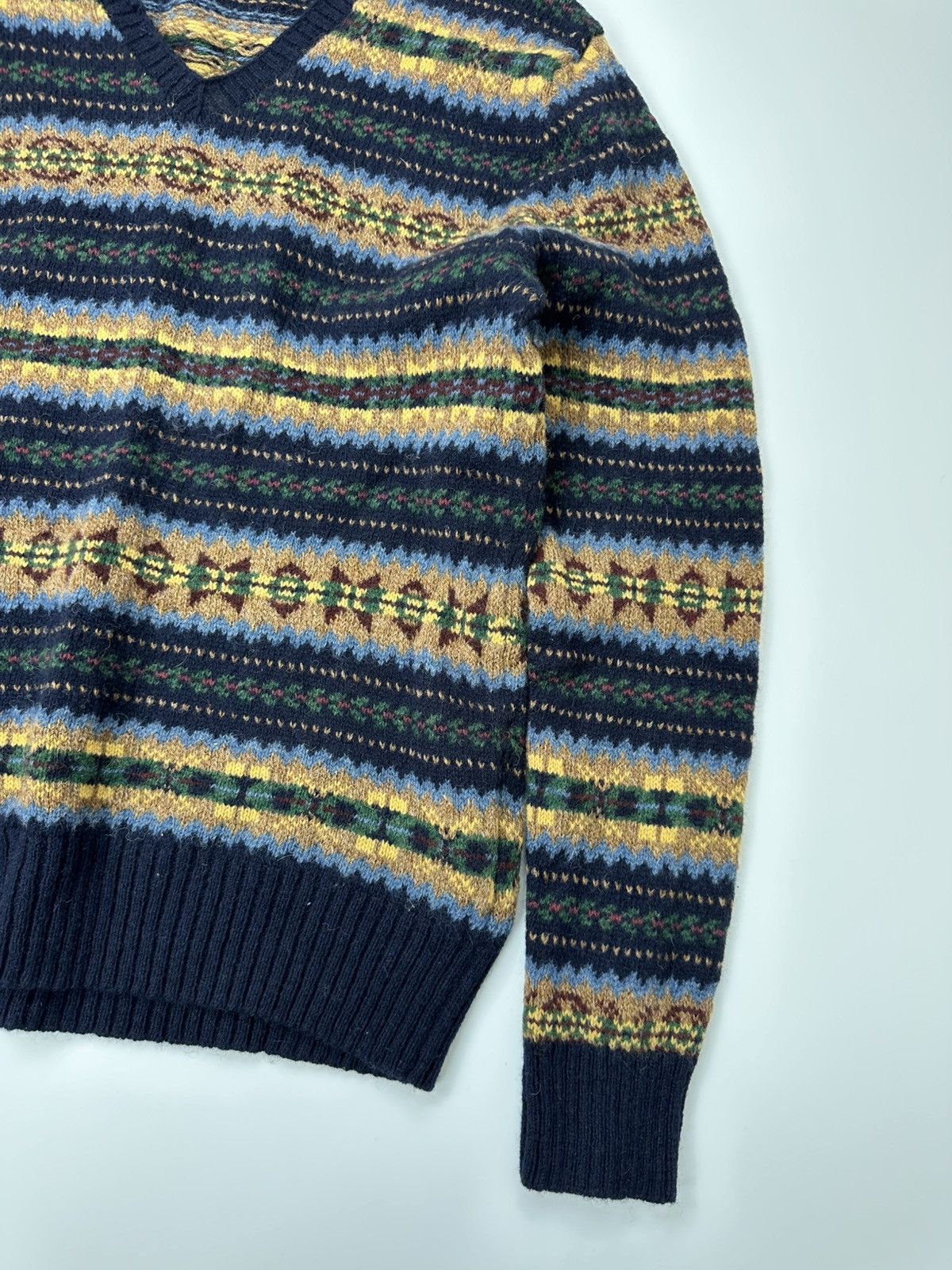 Polo Ralph Lauren Polo Ralph Lauren Wool Sweater V-Neck Fair Isle Size US L / EU 52-54 / 3 - 7 Thumbnail