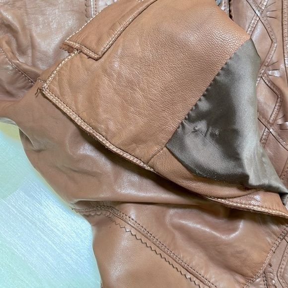 Elie Tahari ELIE TAHARI size S super soft cognac brown leather fitted ja Size S / US 4 / IT 40 - 8 Thumbnail