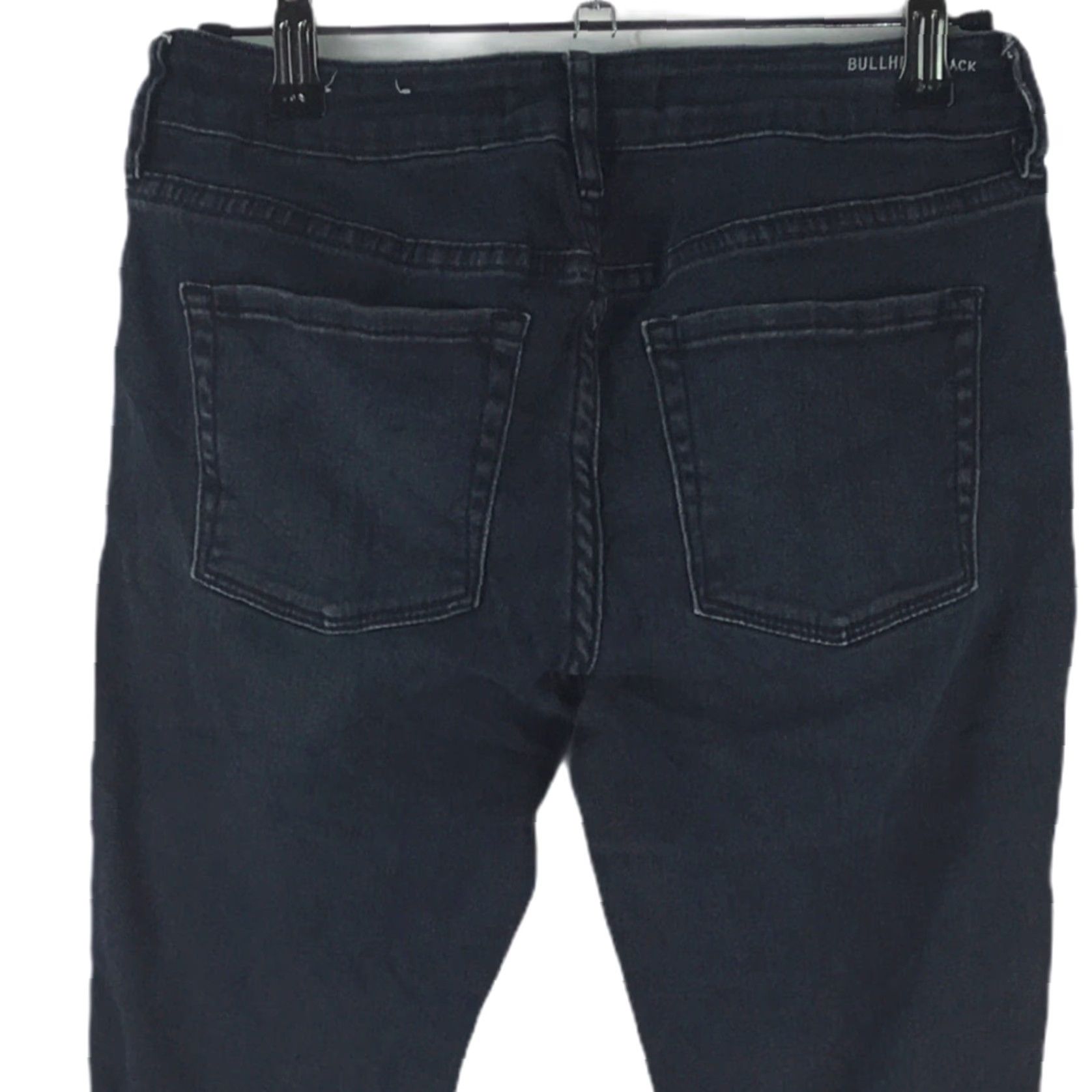 Denime Bullhead Jeans Womens Size 5 Skinny Distressed Black Denim Dark Wash 29in 5-Pocket Stretch Belt Loops Size 27" / US 4 / IT 40 - 3 Thumbnail