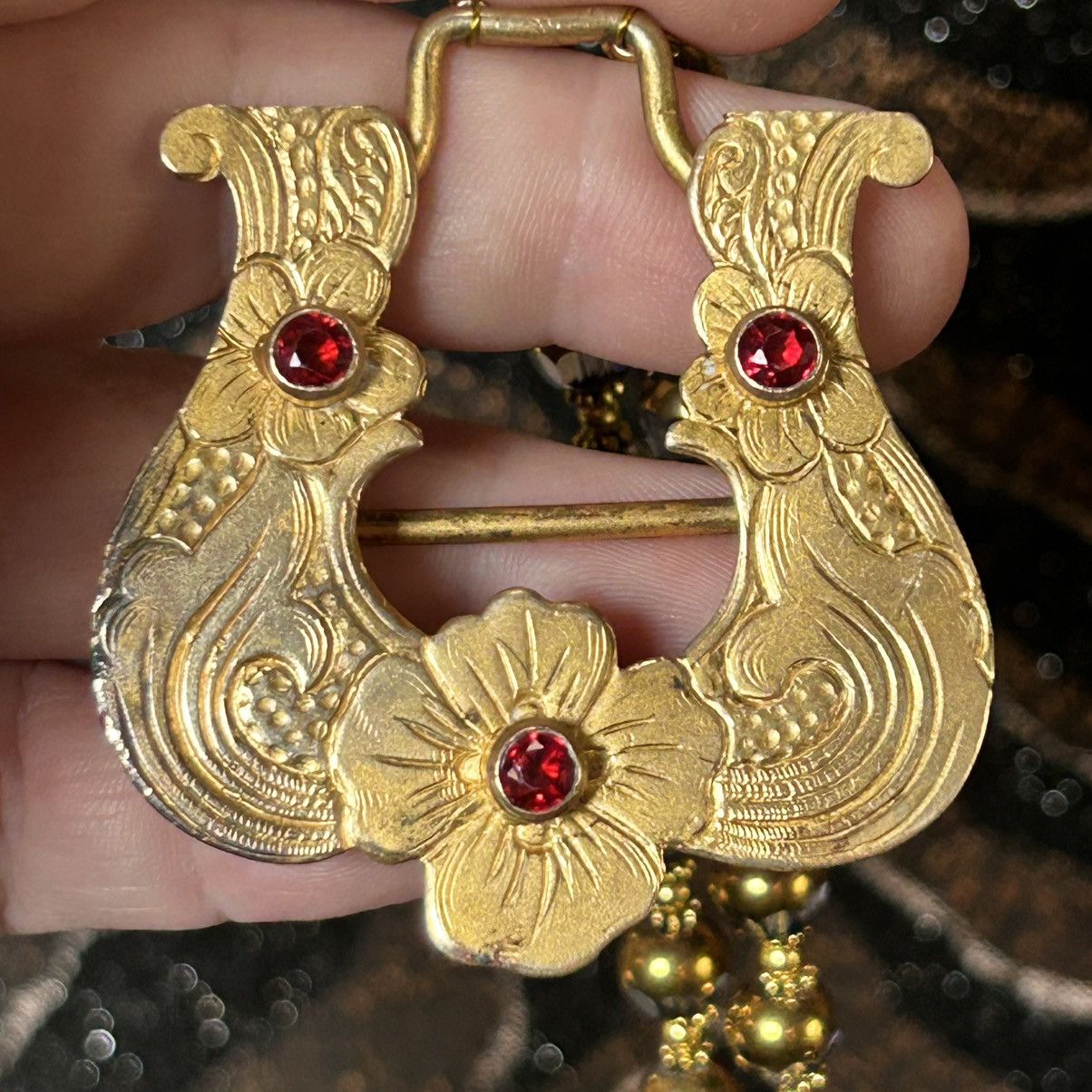 Vintage Handcrafted salvaged antique belt buckle pendant necklace Size ONE SIZE - 9 Thumbnail