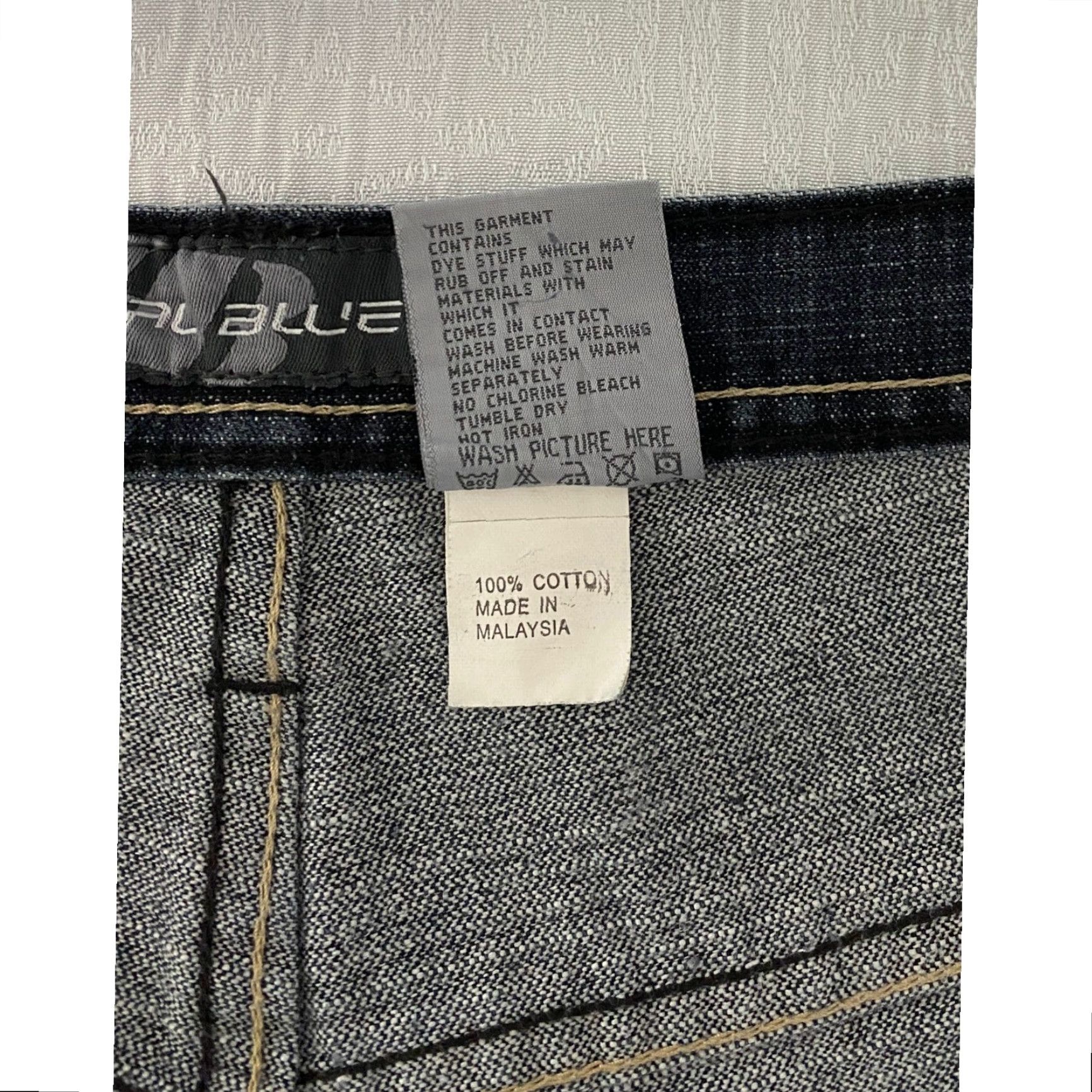 Denime ROYAL BLUE Jeans Mens 40x34 Dark Wash Straight Wide Leg Cotton Denim Pants Size US 40 / EU 56 - 6 Thumbnail