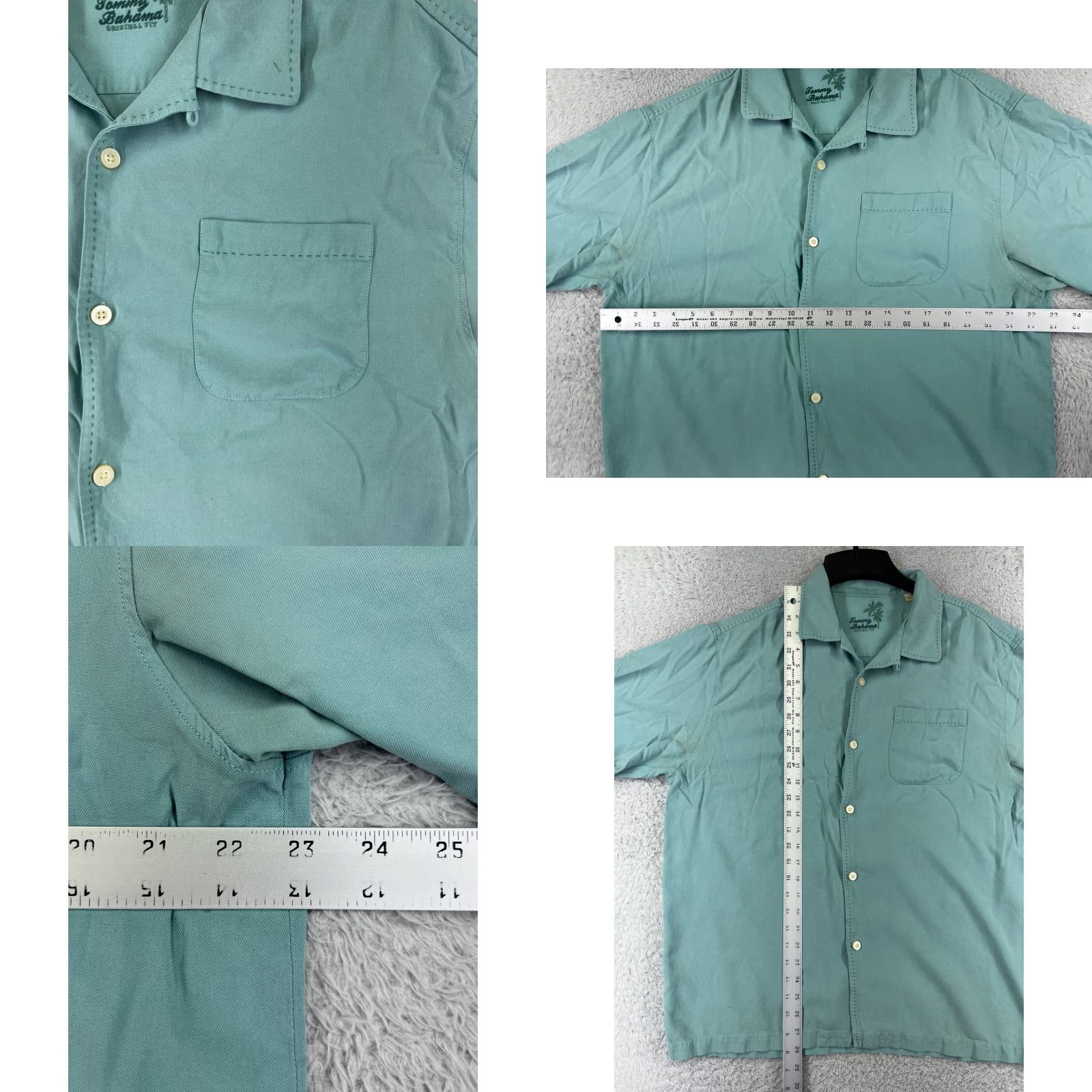 Tommy Bahama Tommy Bahama Shirt Mens Large Green Silk Blend Button Up Hawaiian Camp Vacation Size US L / EU 52-54 / 3 - 8 Thumbnail
