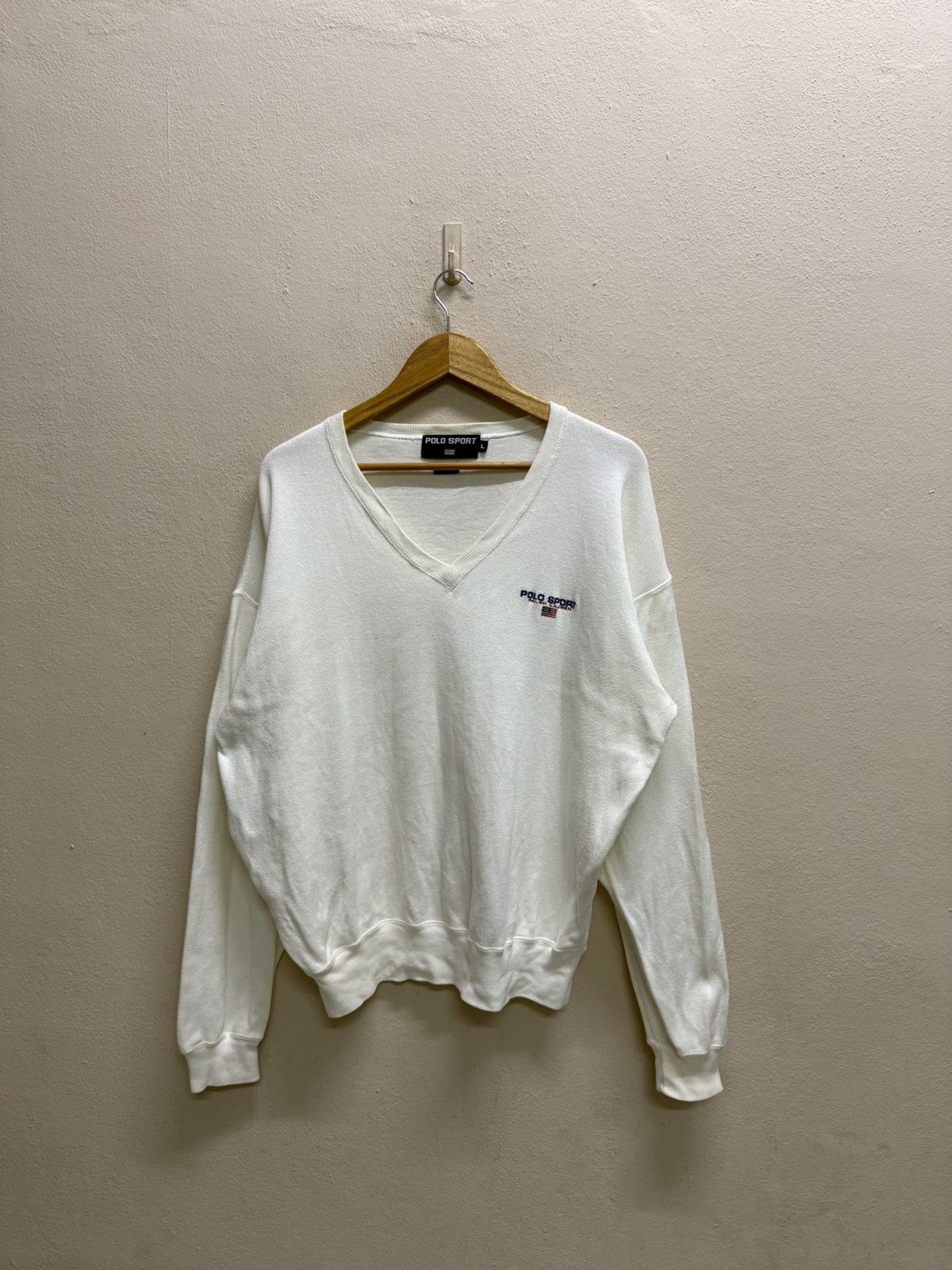 Polo Ralph Lauren Vintage 90s Polo Sport Ralph Lauren Vneck Knit Sweater Size US L / EU 52-54 / 3 - 16 Thumbnail