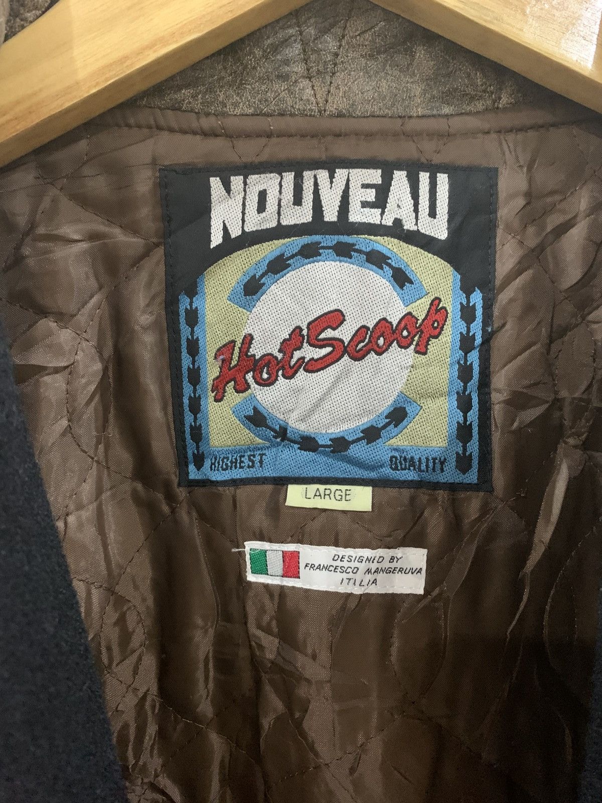 Japanese Brand Vintage 80’s “HOT SCOOP” Lettermen Varsity Jacket Size US L / EU 52-54 / 3 - 4 Thumbnail
