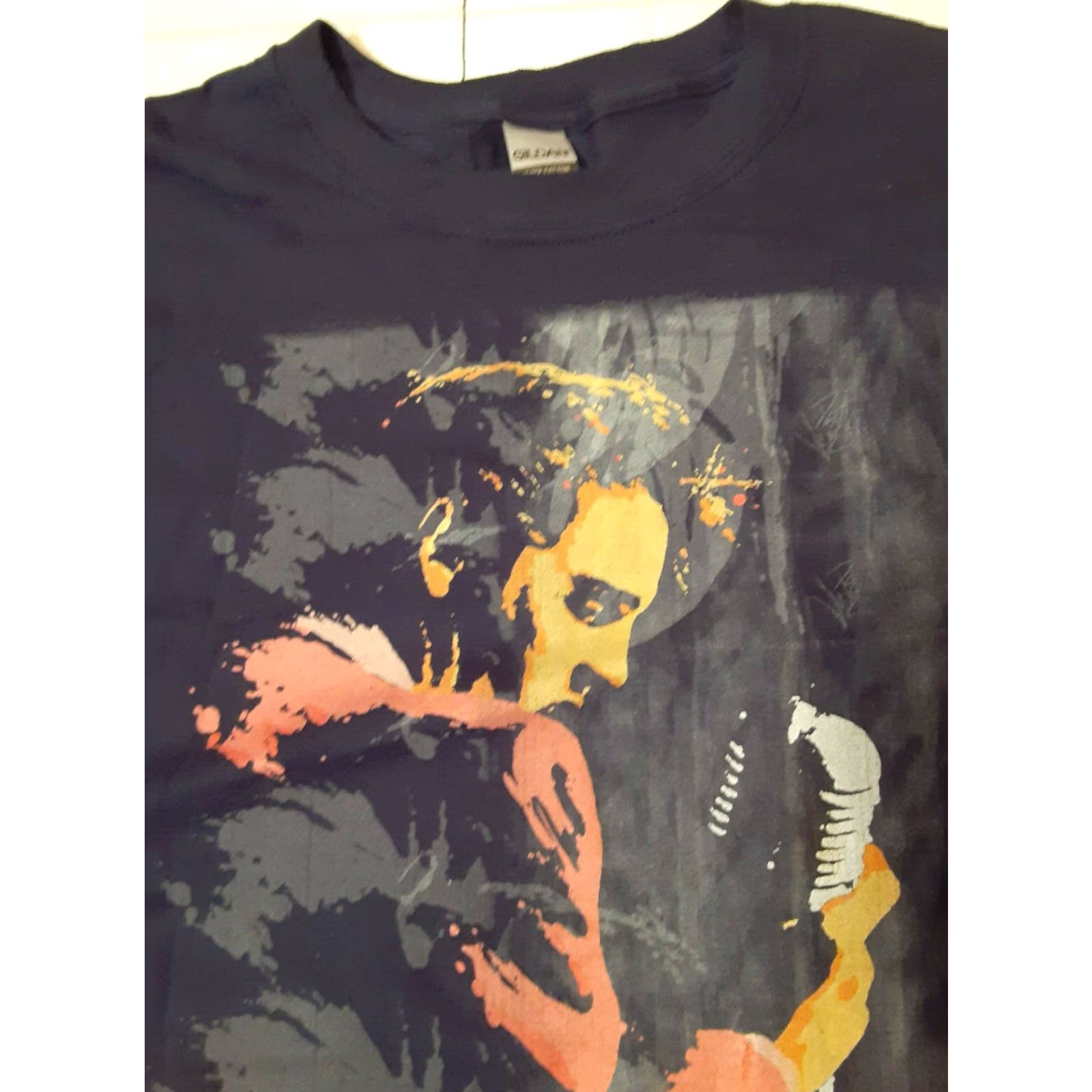 Gildan VINTAGE Elvis Presley Artwork T-Shirt gildan art by Joe Petruccio 2016 XL Black Mens Short Sleeve 29in 23in pit to pit Size US XL / EU 56 / 4 - 4 Thumbnail