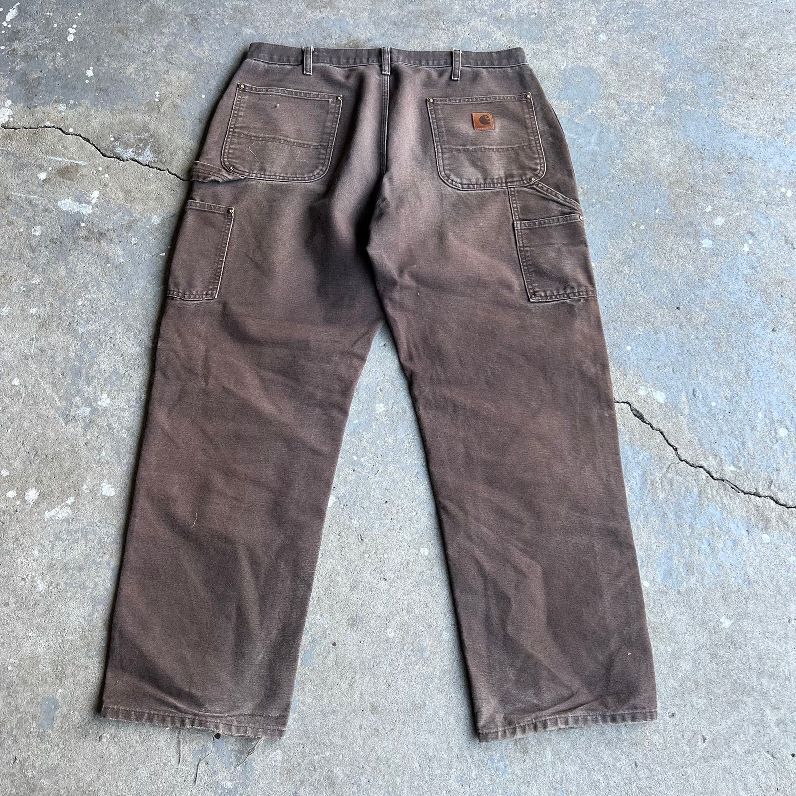 Carhartt × Vintage Vintage carhartt brown double knee work wear carpenter pants Size US 35 - 5 Thumbnail
