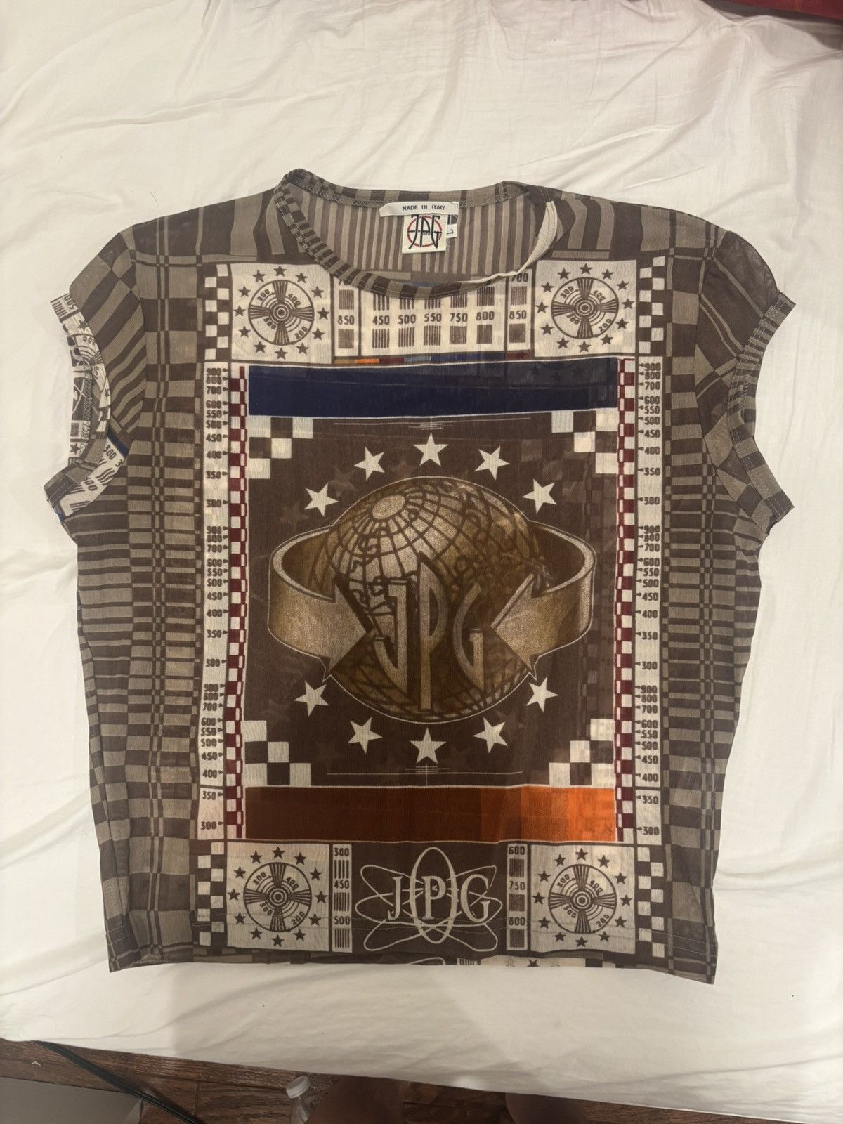 Jean Paul Gaultier Globe Mesh Tank Top