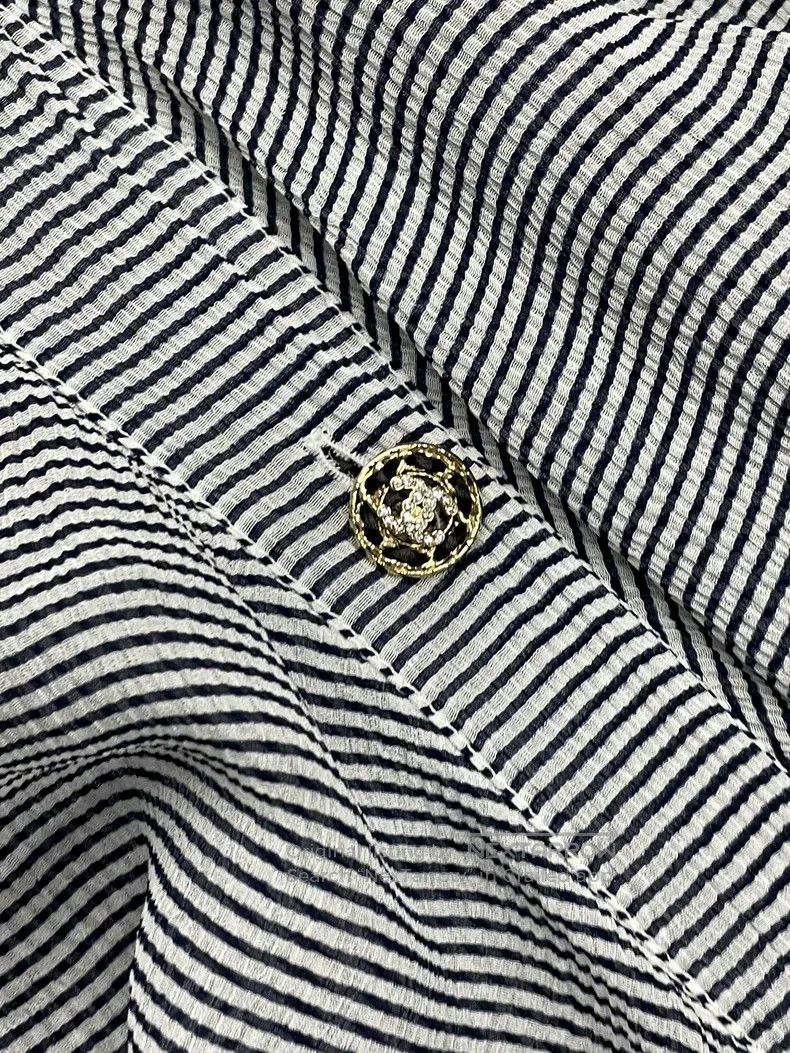 Chanel Chanel Gray striped wooden ear shirt short sleeves Size XXS / US 00 / IT 34 - 3 Thumbnail
