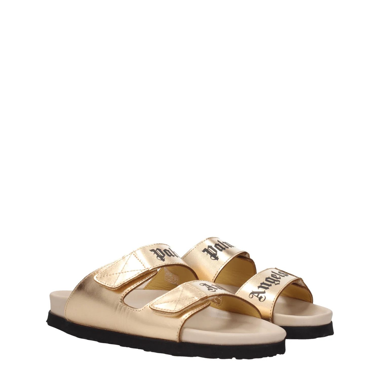 Palm Angels ob1o1e1124 Leather Slippers in Gold Size US 7 / IT 37 - 2 Thumbnail