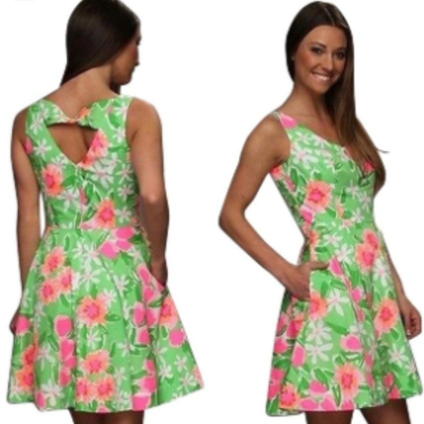 Lilly Pulitzer Lilly Pulitzer 80's Everything Nice Freja' Floral Fit & Flar Size XS / US 0-2 / IT 36-38 - 2 Thumbnail